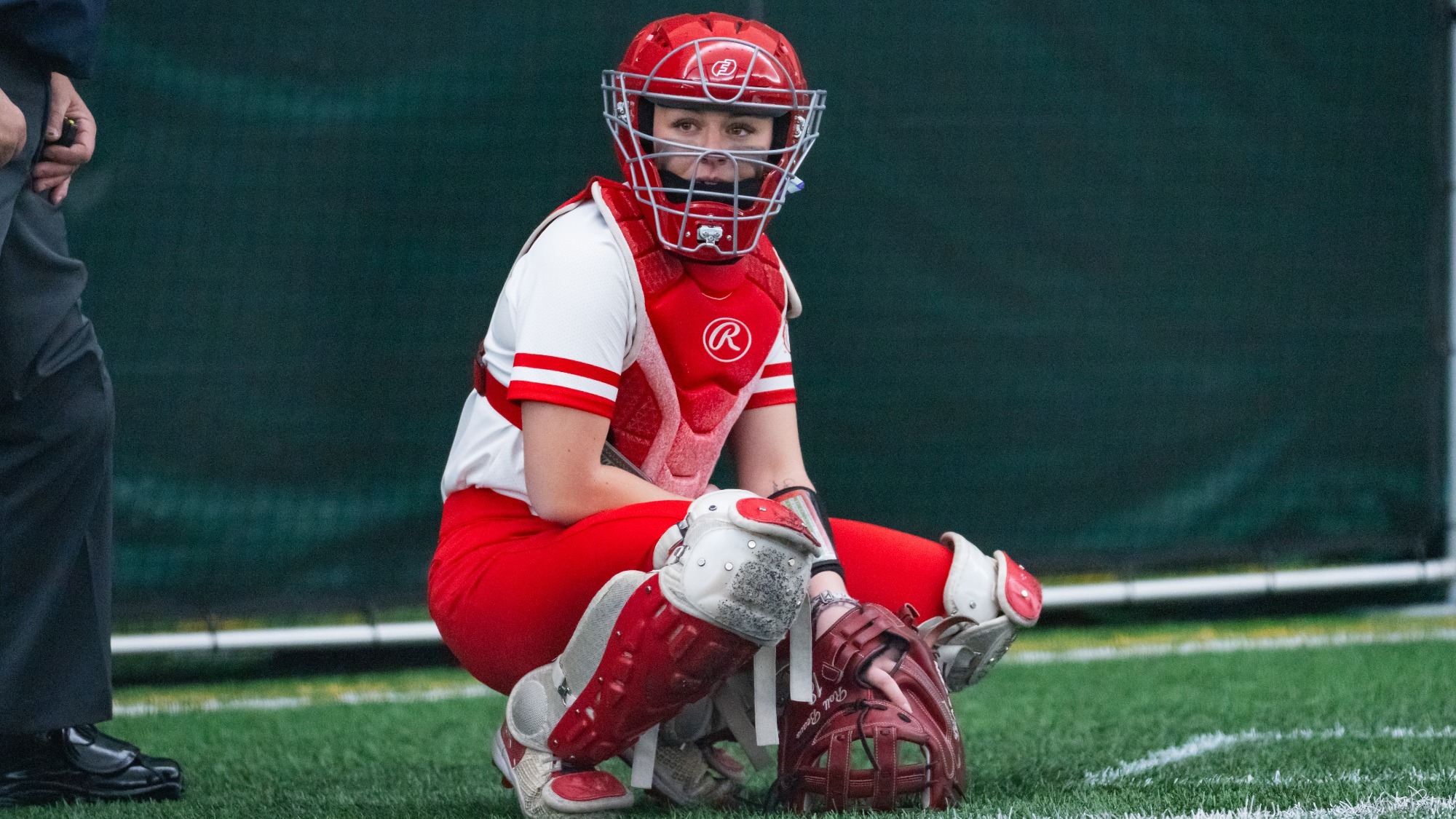 Anna LaCount catching vs MSU Billings
