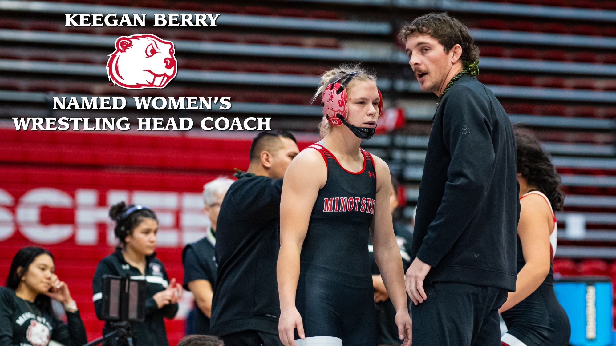 New women's wrestling coach Keegan Berry coaches Haleigh Lematta