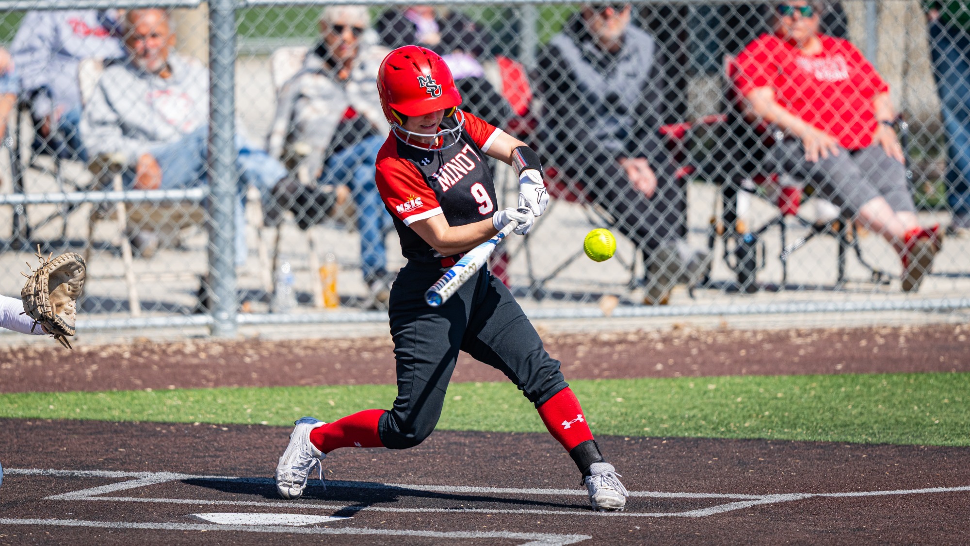Taylor Smith hits against Minnesota Crookston