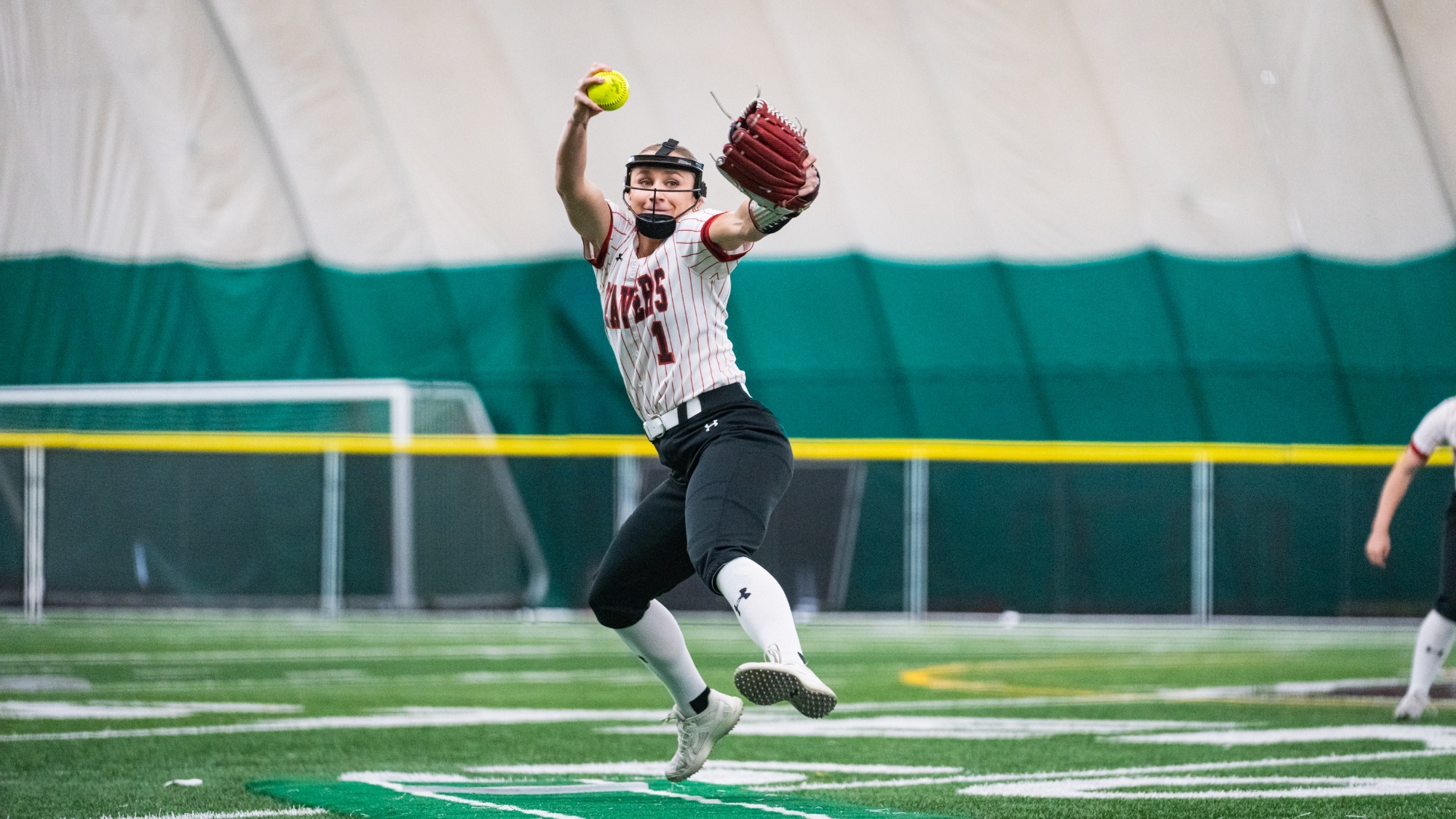 Minot State's Katie Newberry pitches against Jamestown