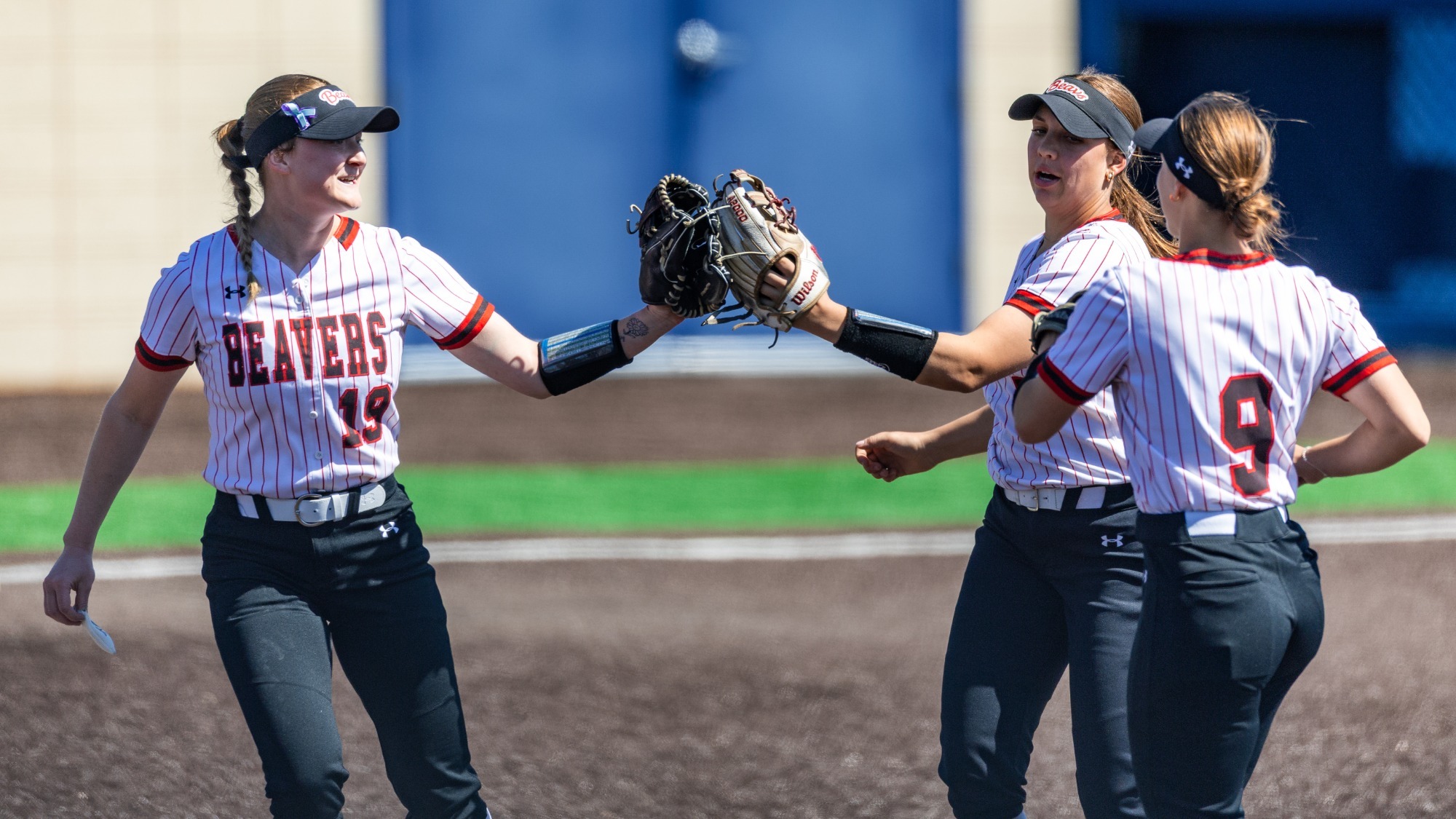 Minot State softball players at NSIC Tournament