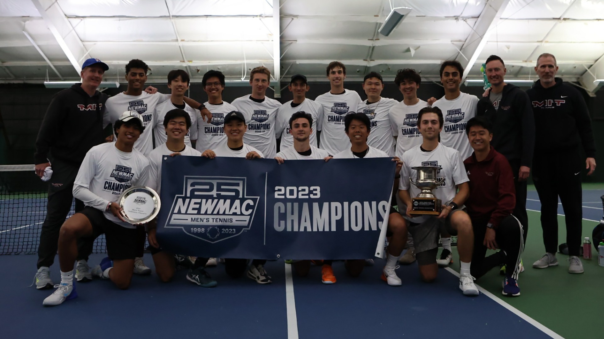 NEWMAC CHAMPS! No. 37 Men's Tennis Wins 23rd Title With a 53 Victory