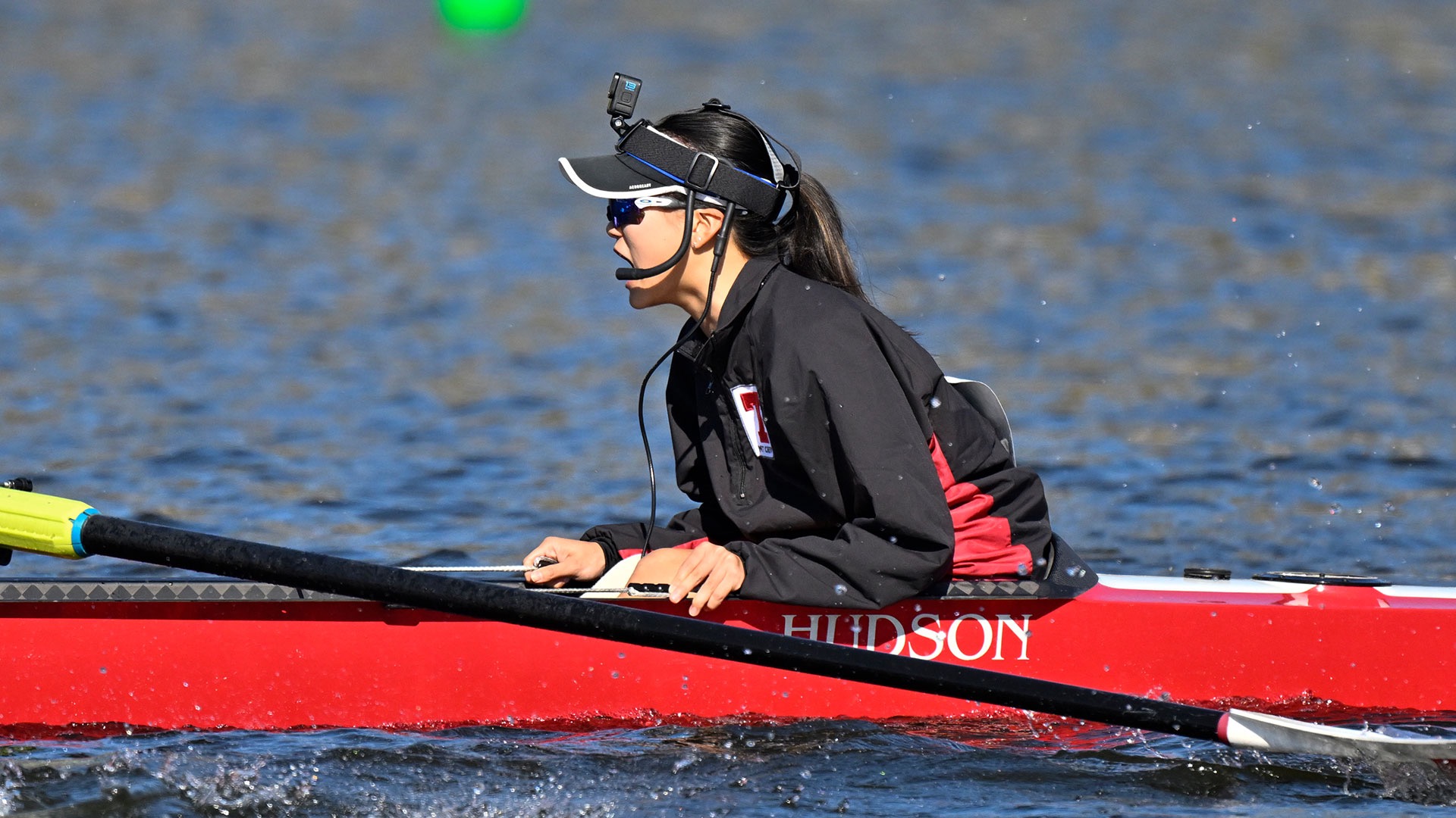 Michelle Peng rowing for MIT