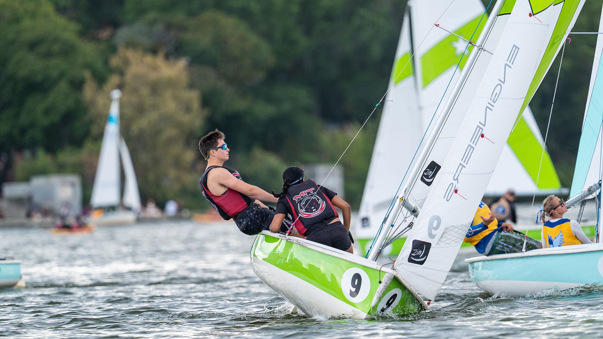 Robert Ulmer and Ellie Pinto sailing