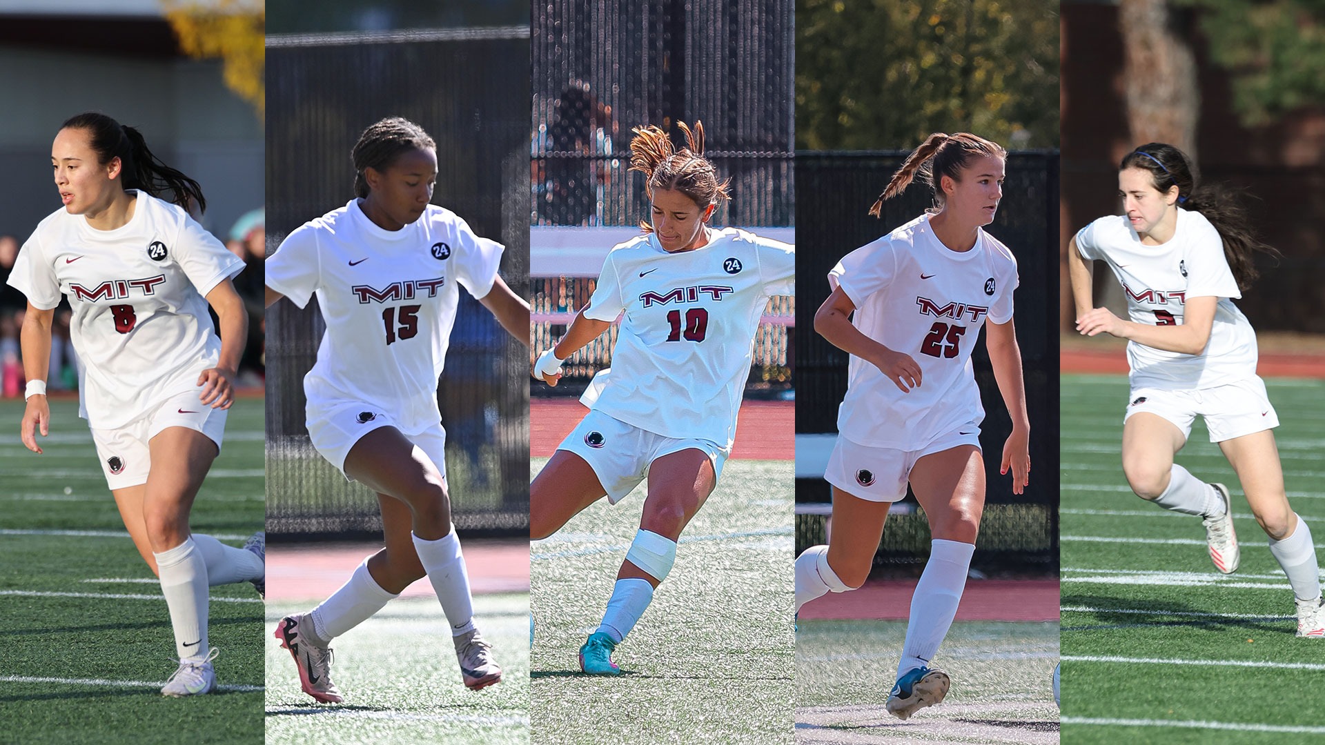 Action photos of Natalie Barnouw, Arianna Doss, Leena Mehendale, Sasha Ceol and Maddie Seebeck