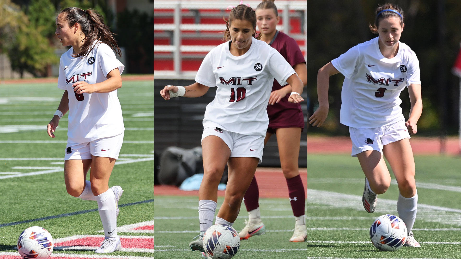 Action shots of Natalie Barnouw, Leena Mehendale, and Madeline Seebeck