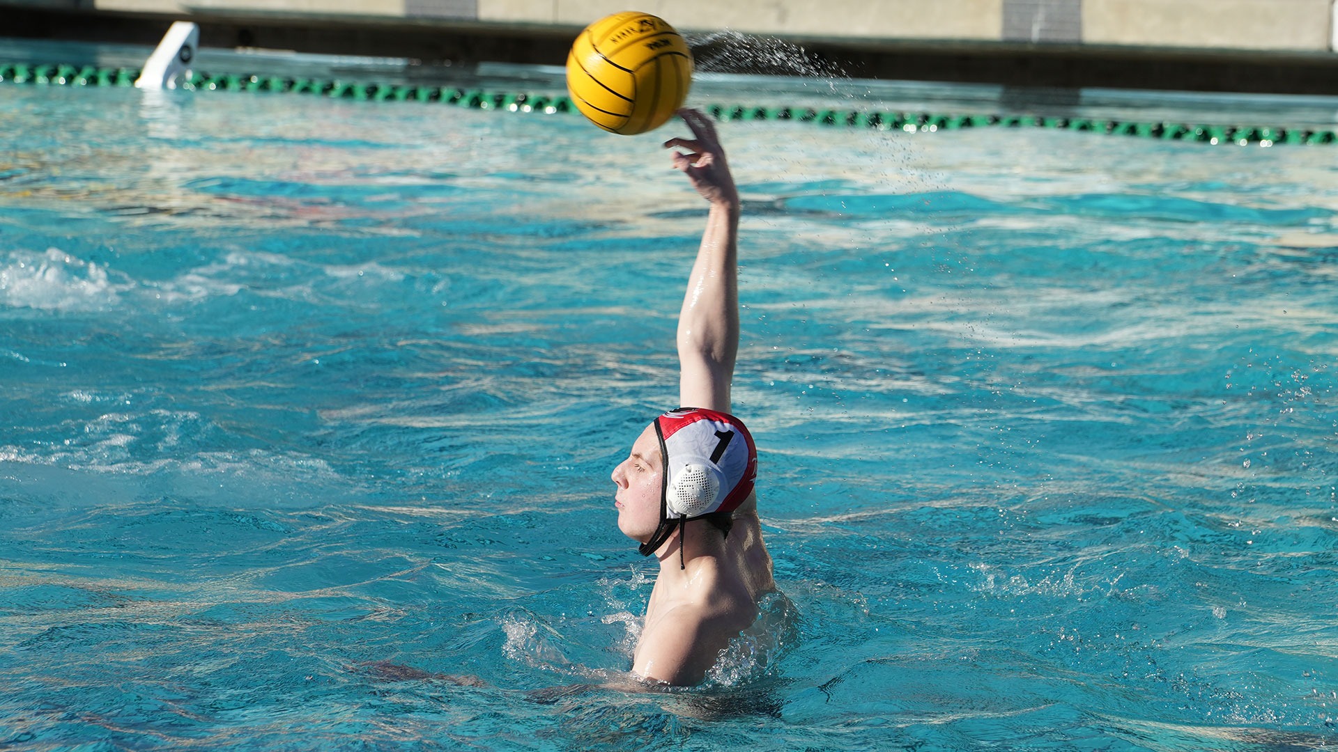 Josh Woren throwing the ball after making a save