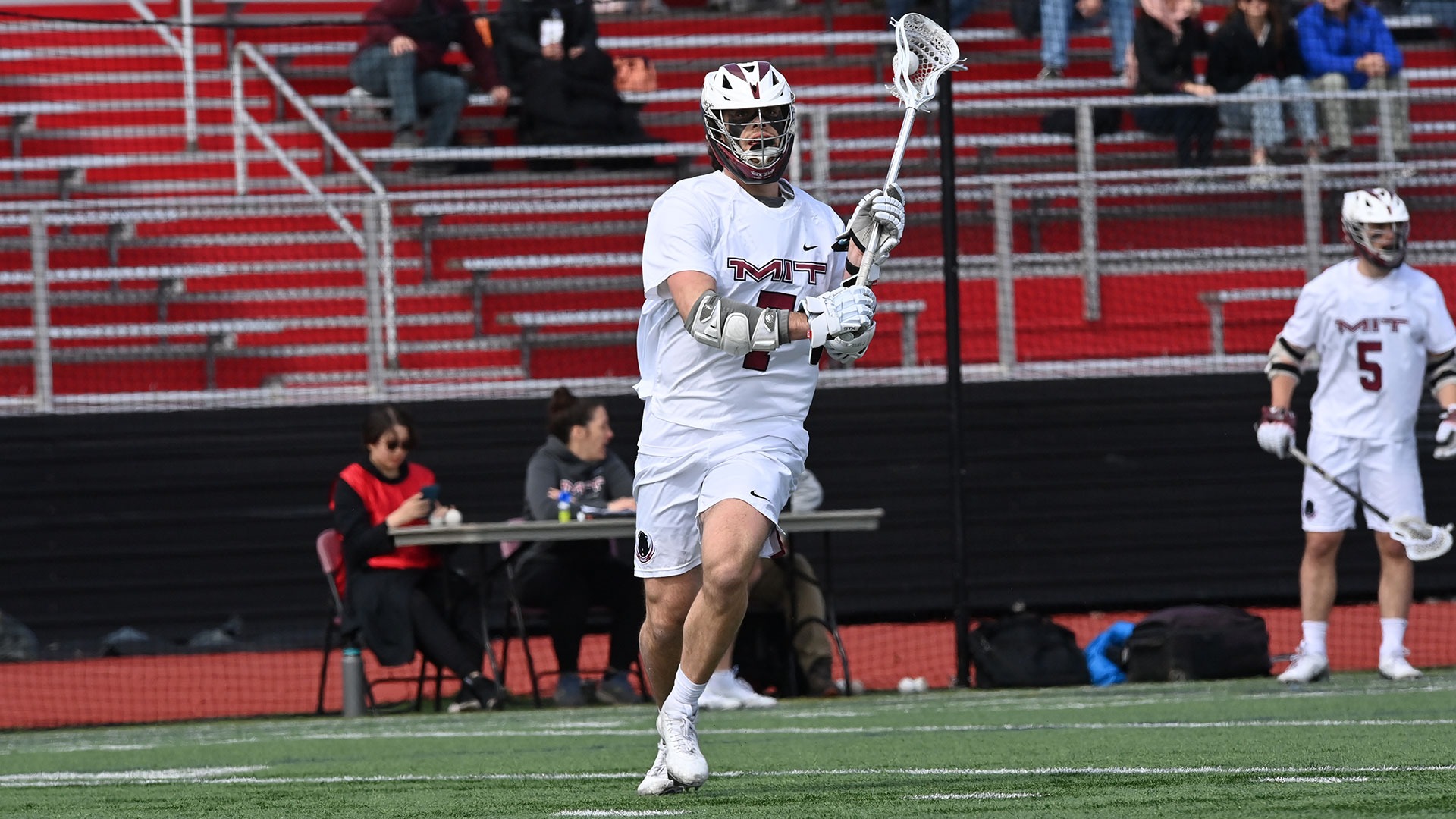 Zach Bleil playing lacrosse