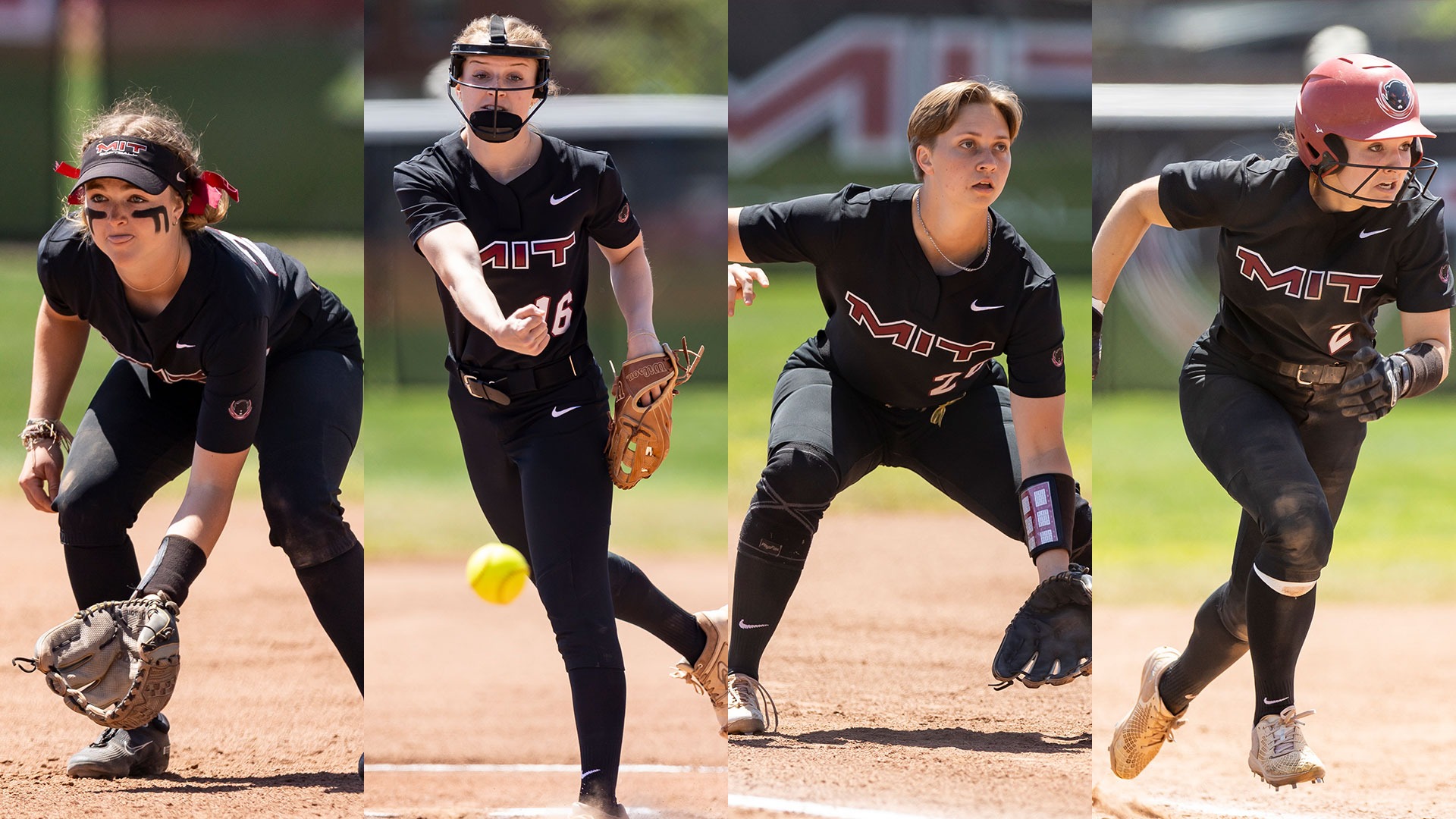 Action shots of Mikayla Cable, Caroline Langmeyer, Ava Ladd and Delaney Benevides