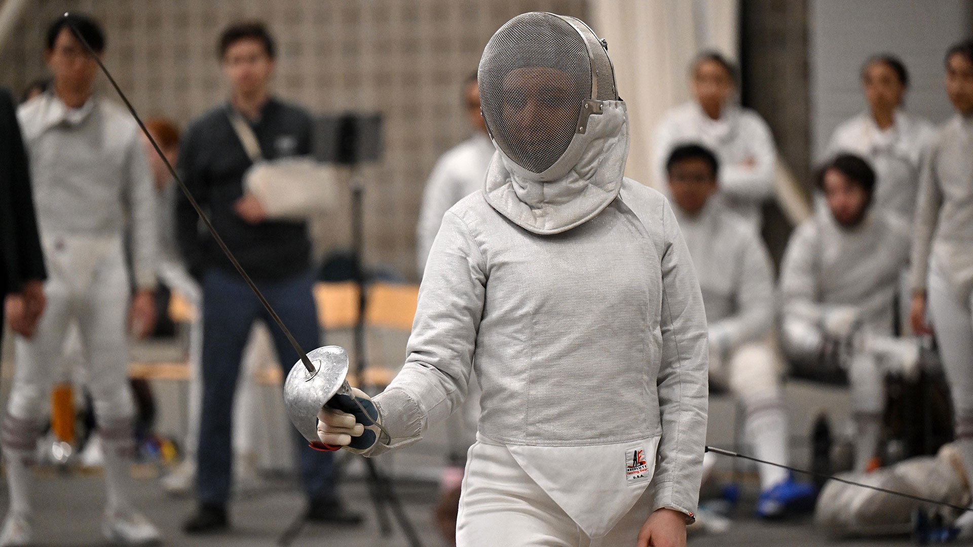 Anna Mikulevica standing in the ready position