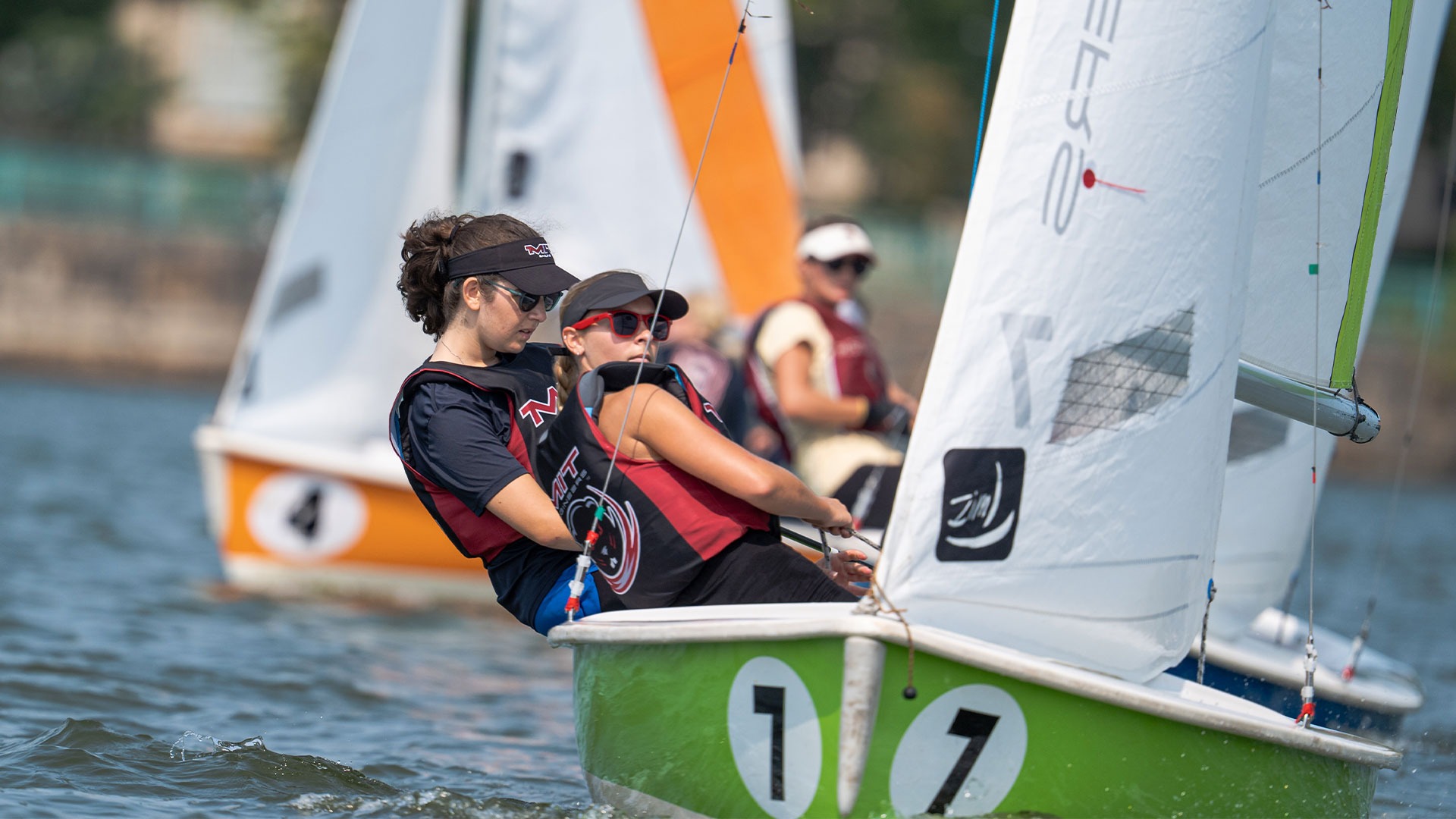 Two MIT sailors on a boat