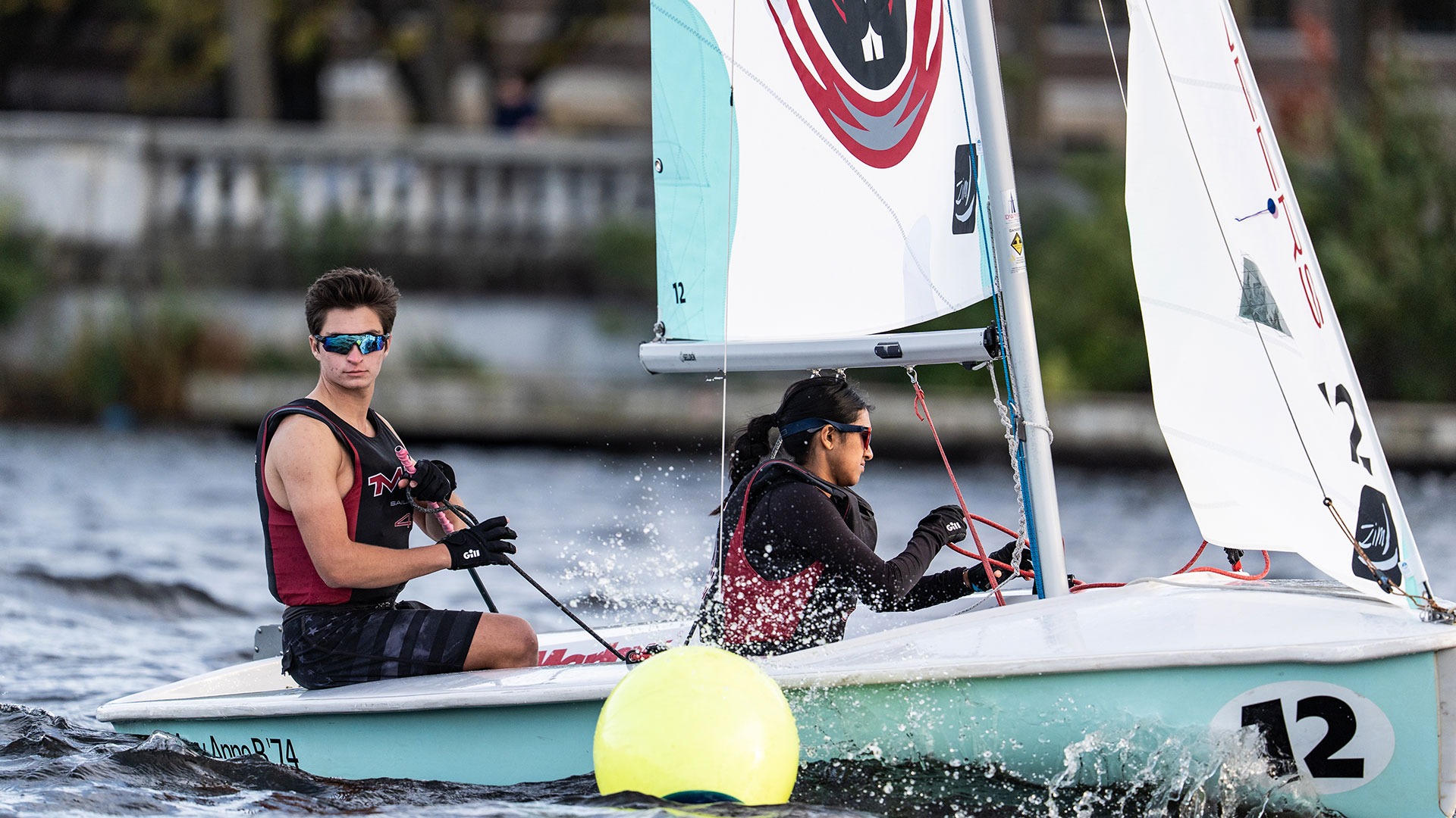 Ellie Pinto and Robert Ulmer on a sail boat