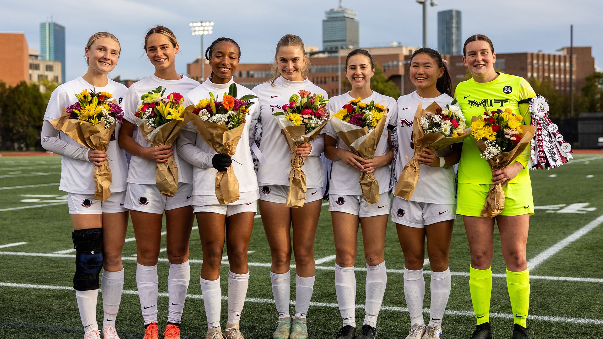 The MIT women's soccer seniors 
