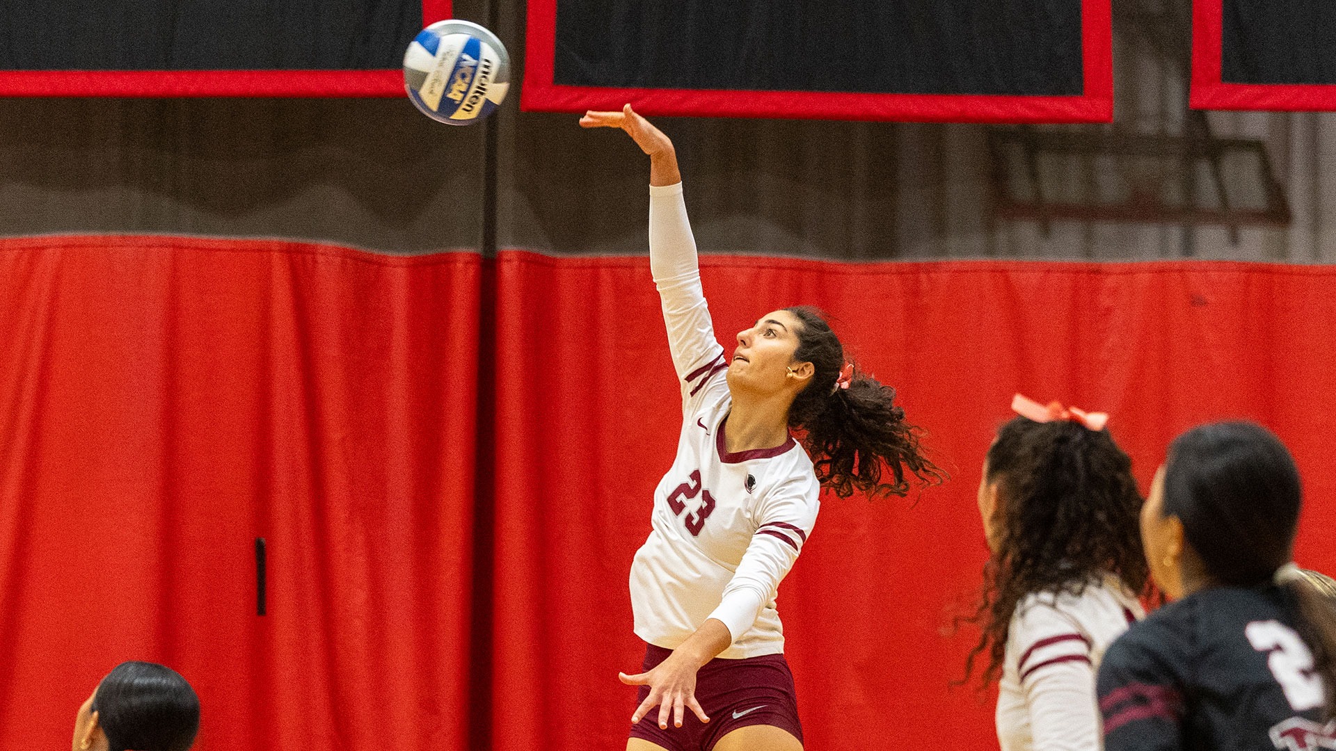 Eileen Sadati hitting a volleyball
