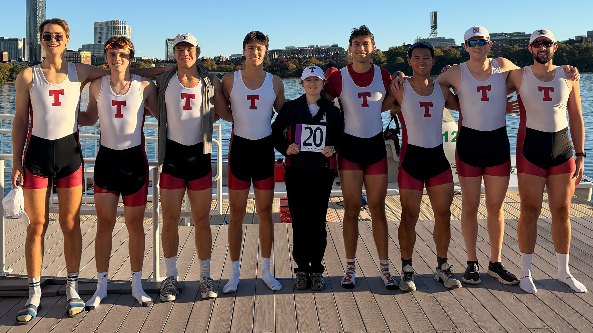 Men's heavyweight crew varsity eight on the dock