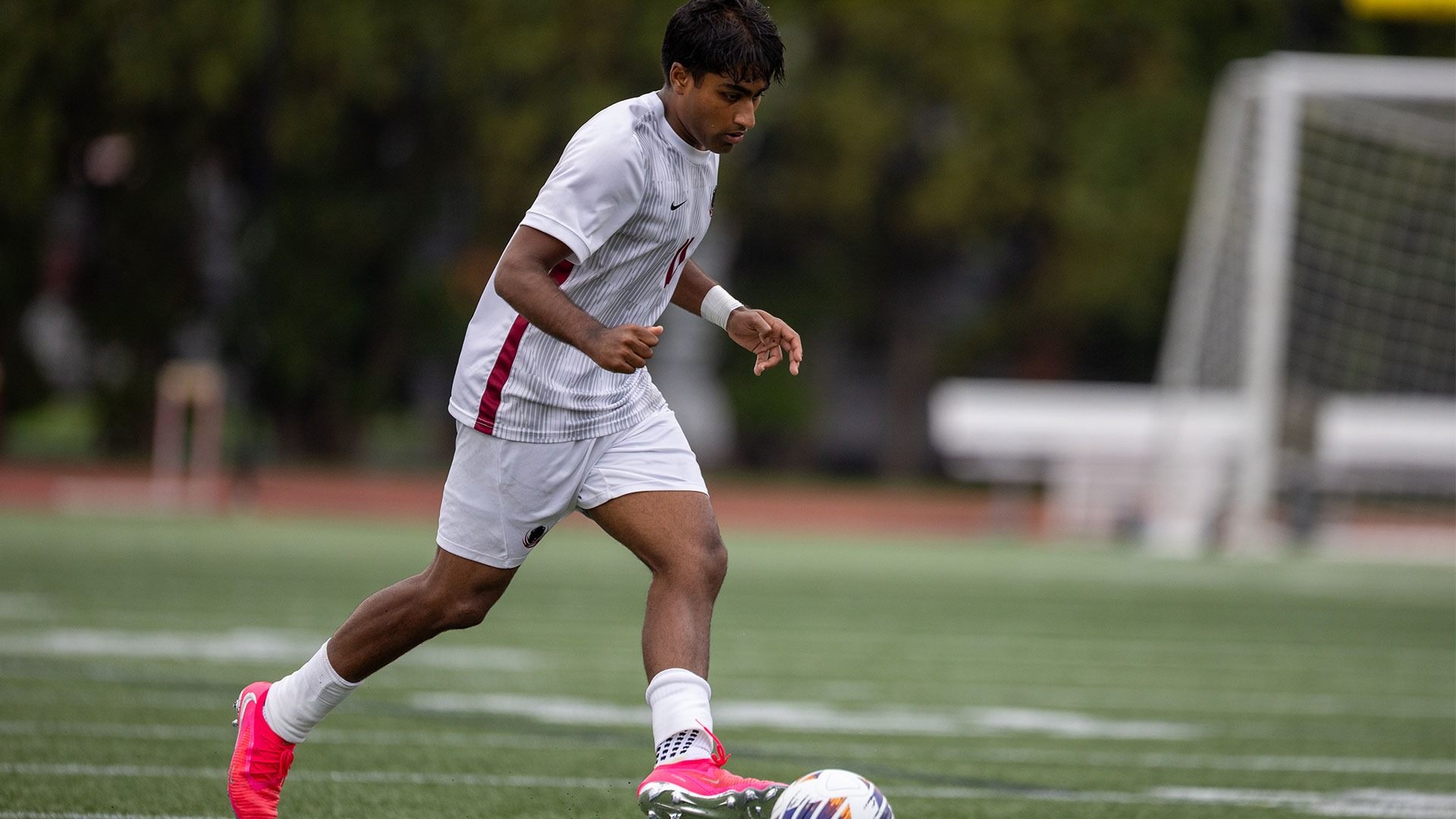 Shikhar Motupally dribbling the soccer ball