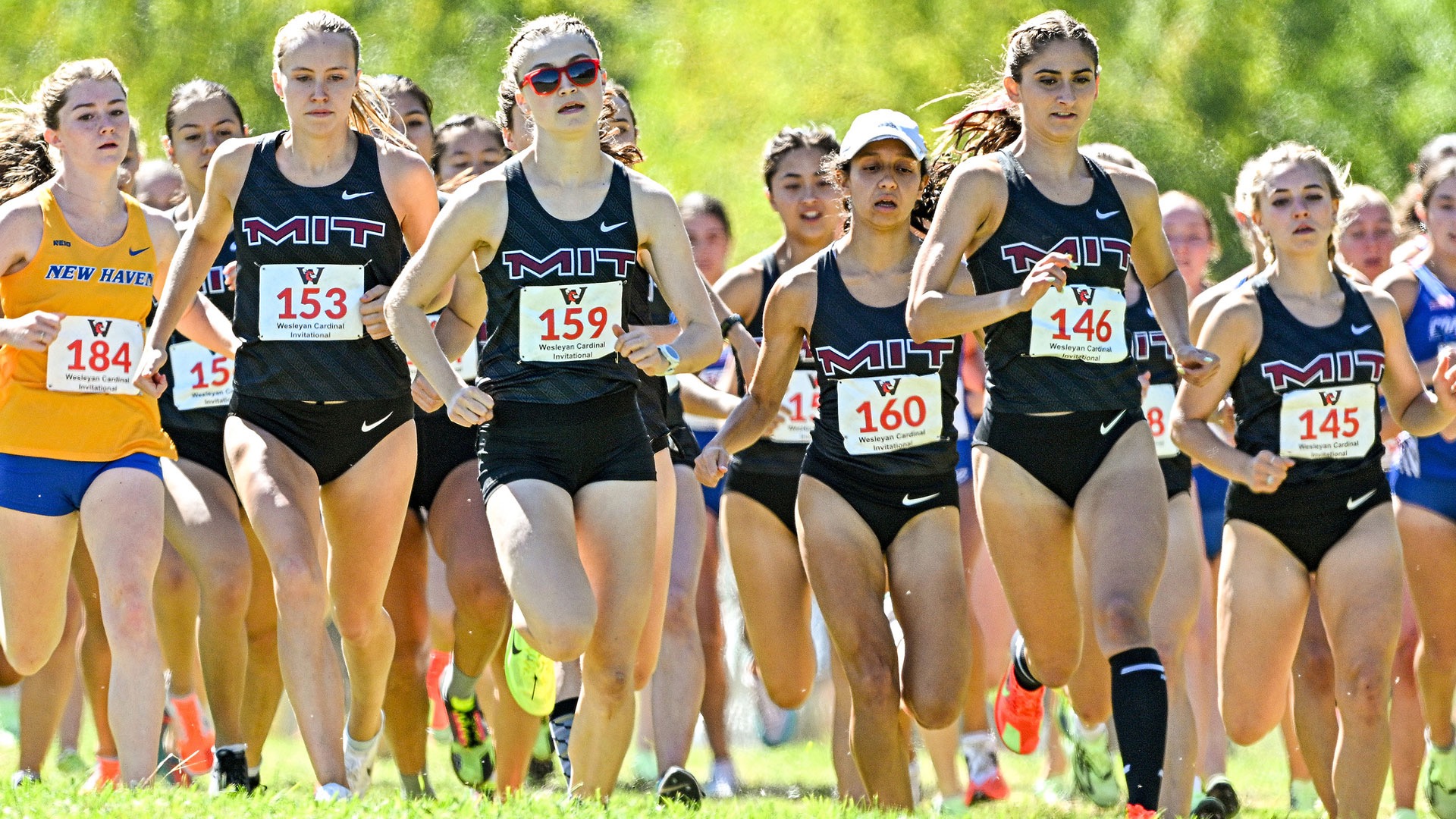 MIT women's cross country team starting a race