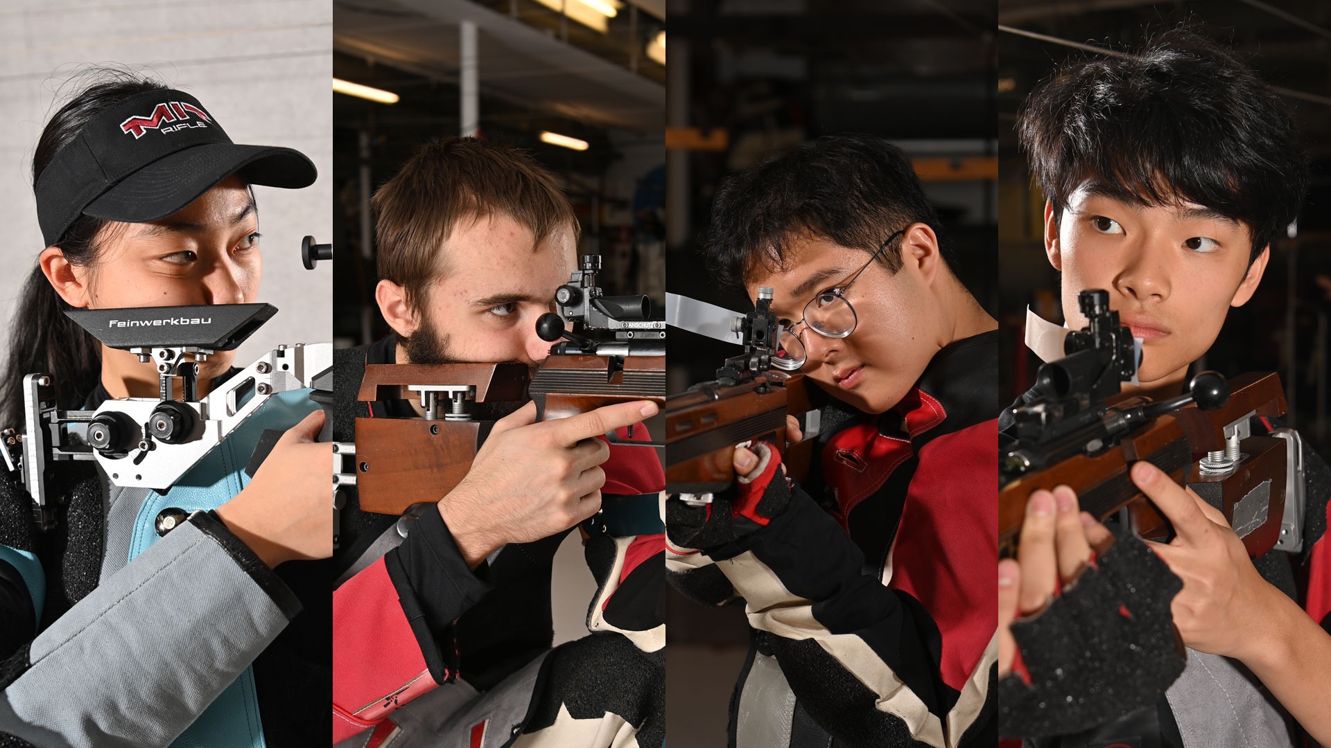 A graphic featuring action photos of Eleanor Yang, William Knowlton, Perry Han, and Jayden Lin