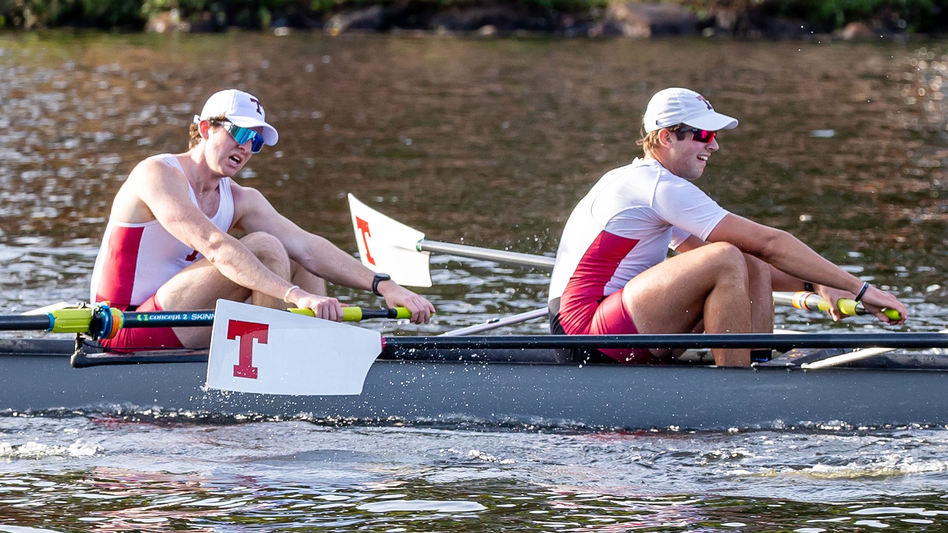 Declan King and Drake Elliott rowing for MIT