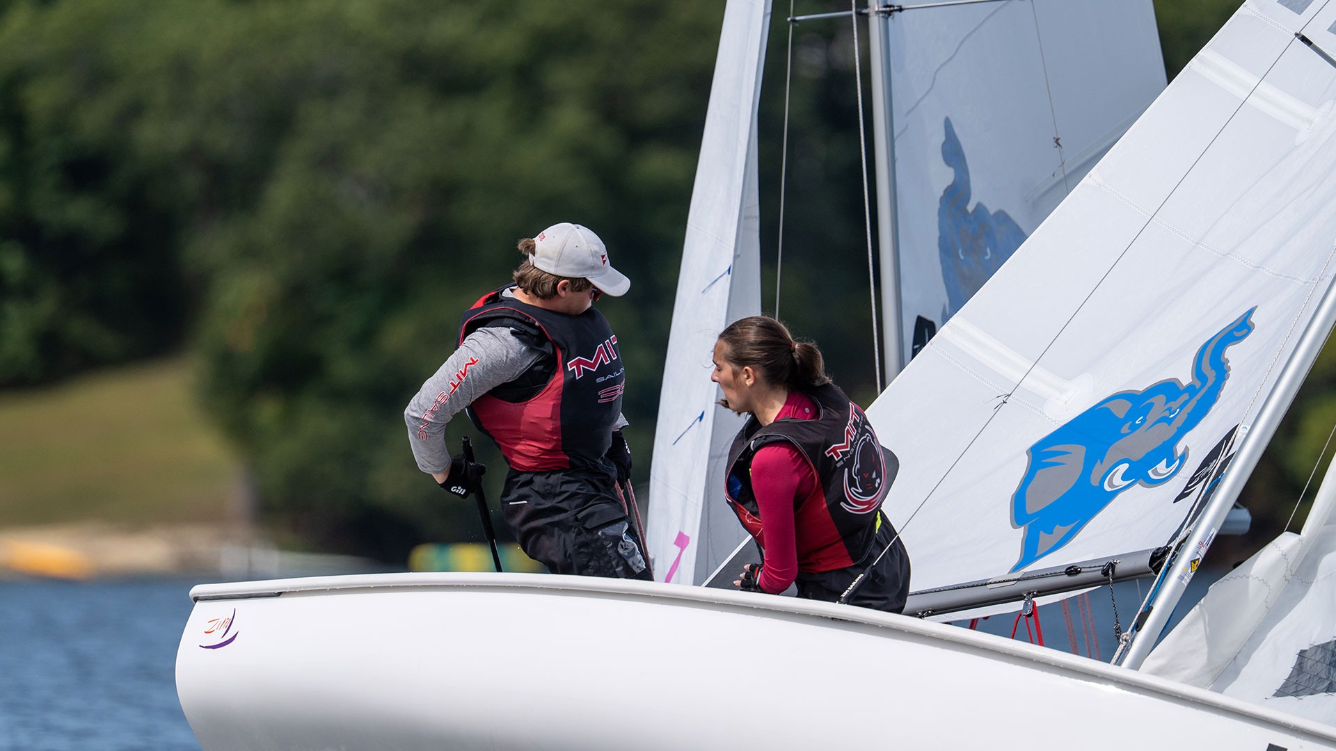 Two MIT Sailors on a boat