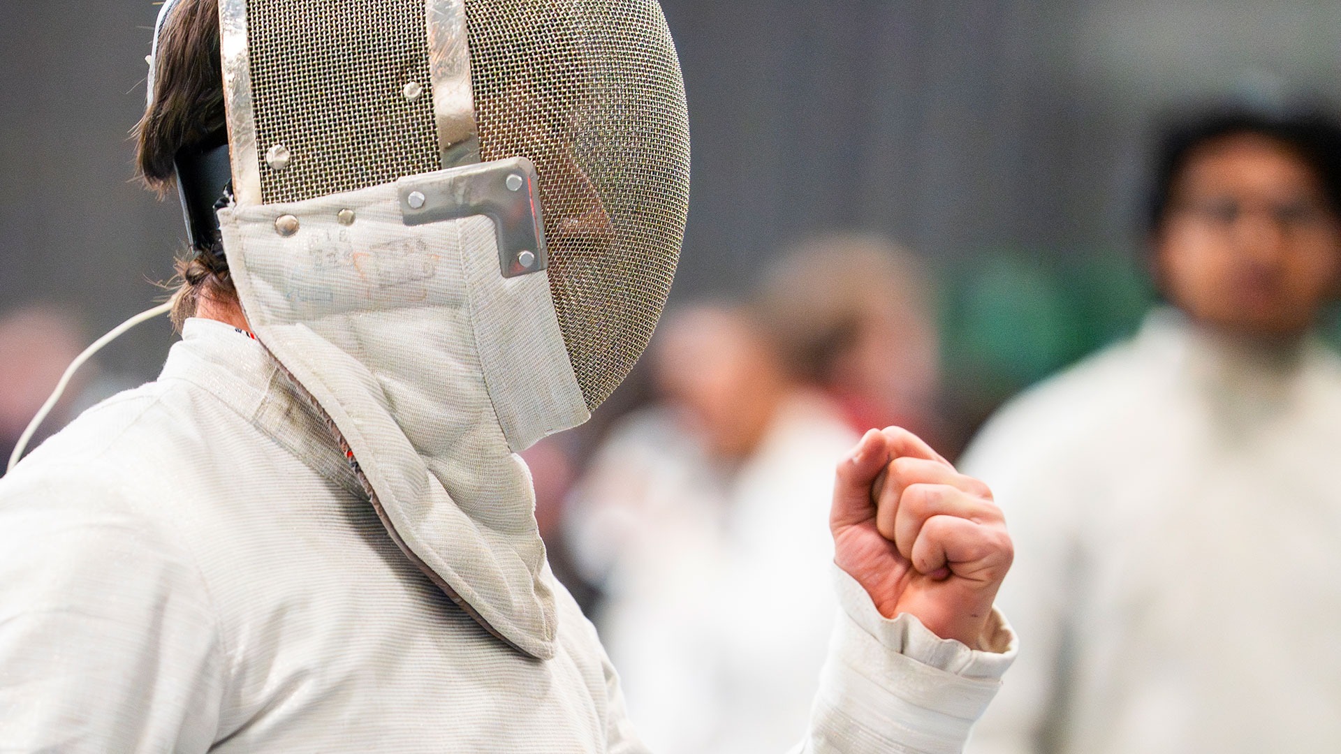 Henry Smith raising his fist in celebration