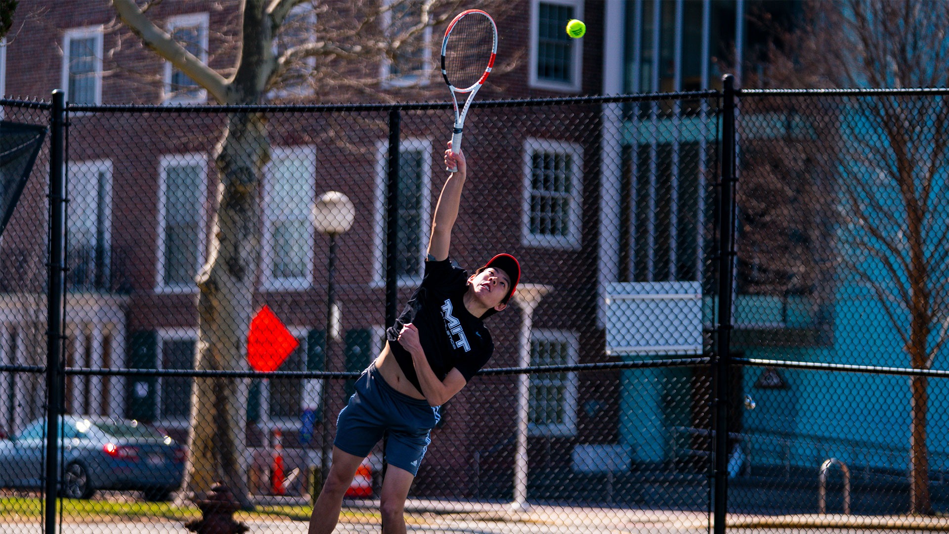 Hunter Liao hitting the ball