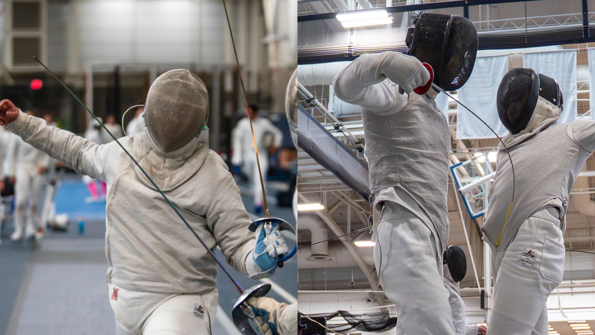 A graphic featuring action photos of Surya Sakhamuri and Henry Zhang