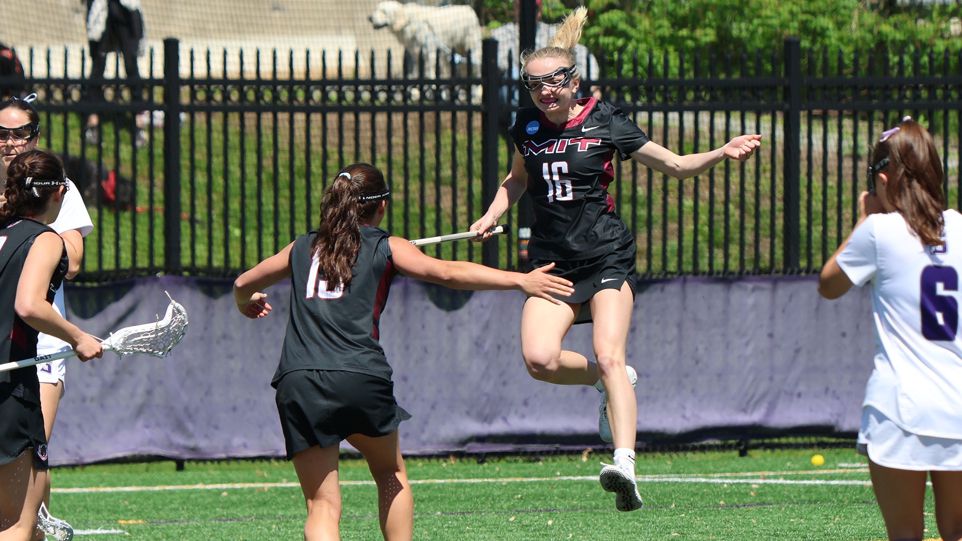 Ashley Thomas celebrating after scoring a goal