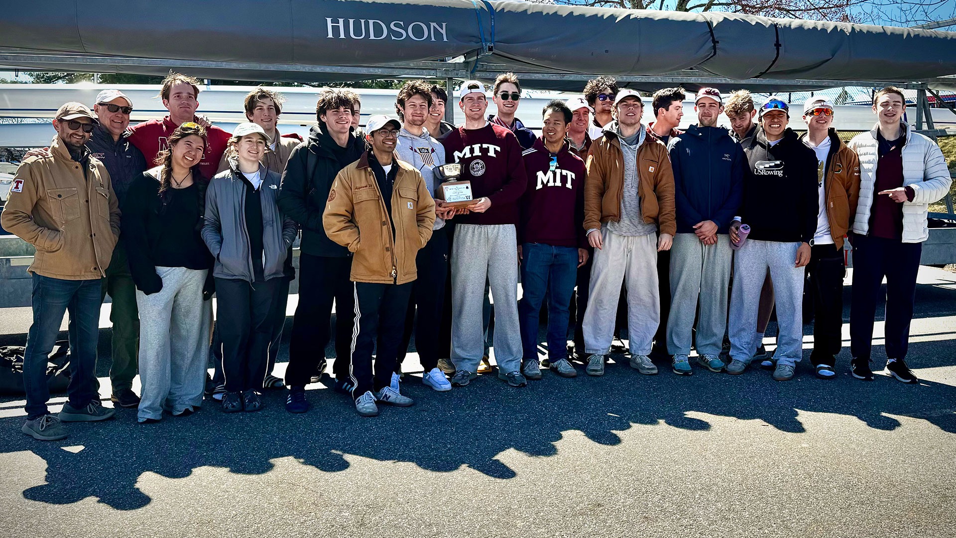 MIT men's heavyweight crew with the Donahue Cup