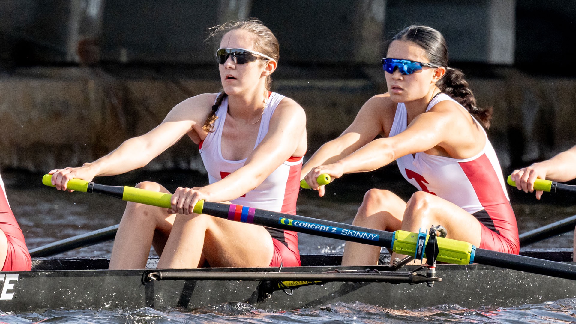 Emily Knapp and Anna Chan rowing for MIT