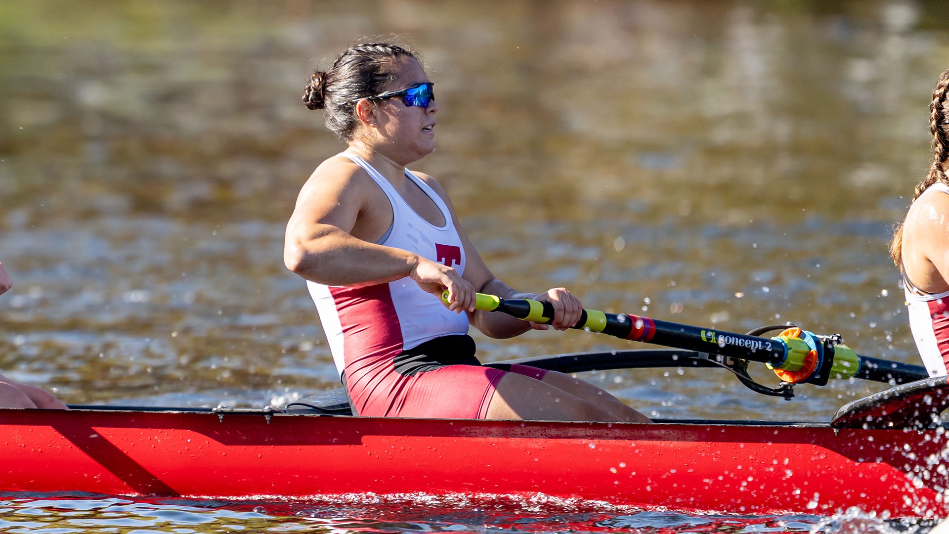 Madeline Laws rowing for MIT