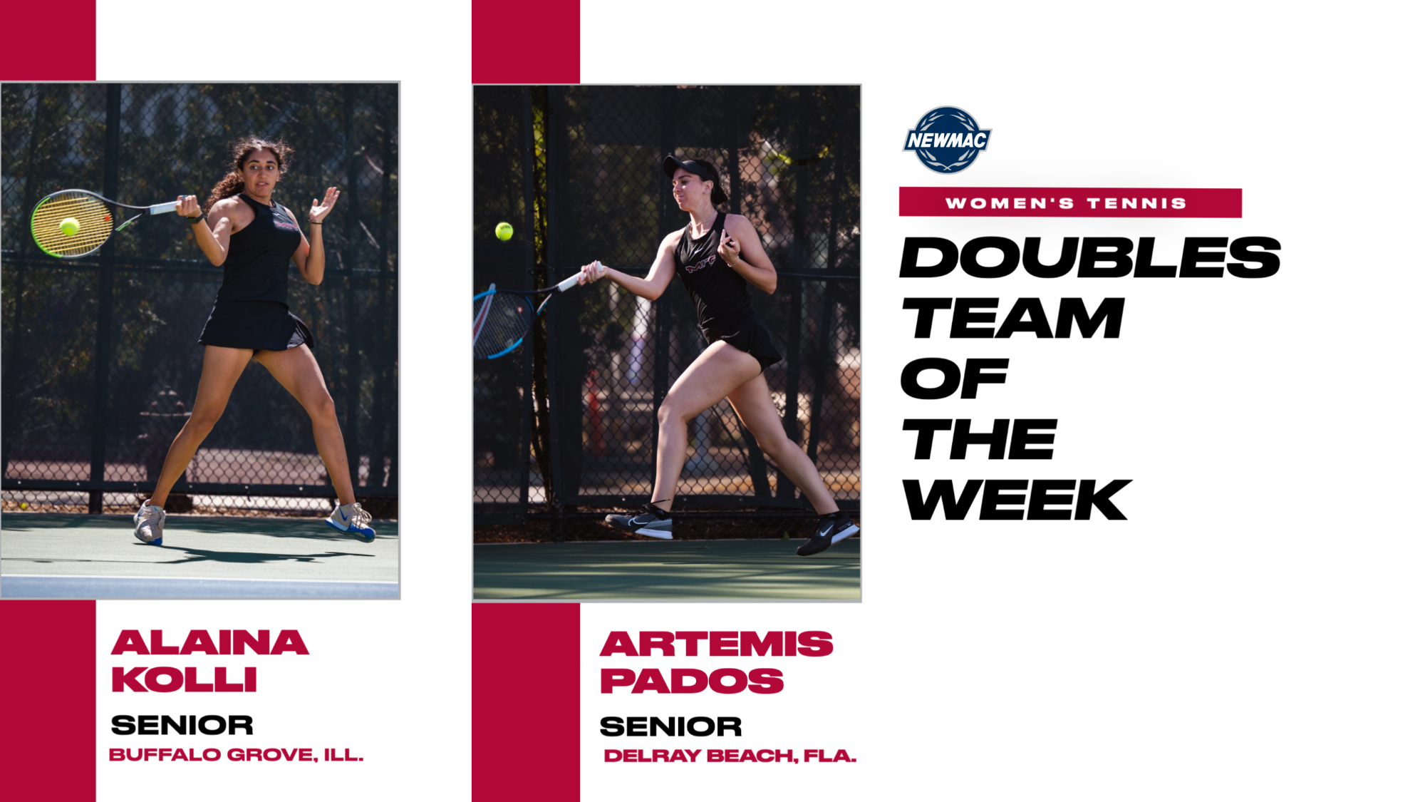 NEWMAC Women's Tennis Doubles Team of the Week - 4-13-26