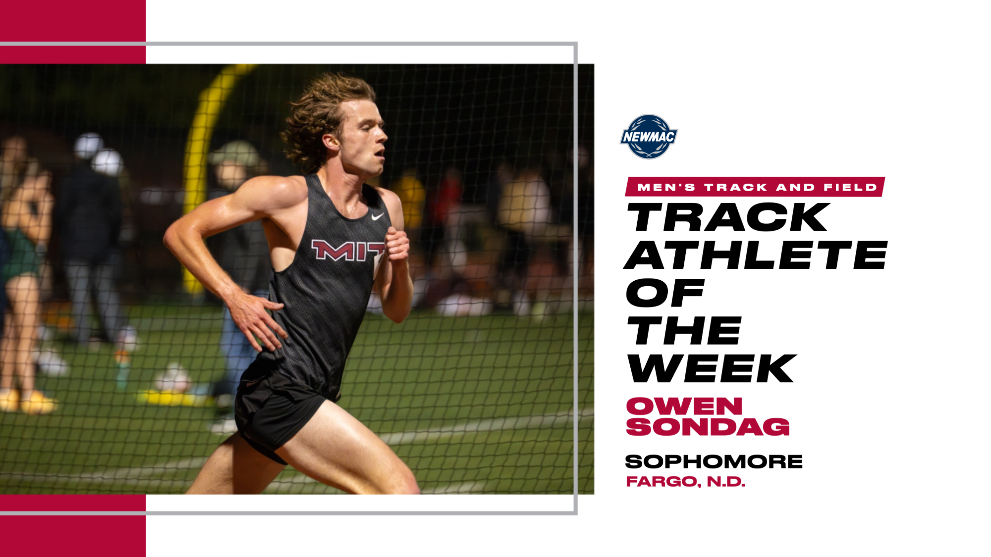 Owen Sondag NEWMAC Men's Track Athlete of the Week