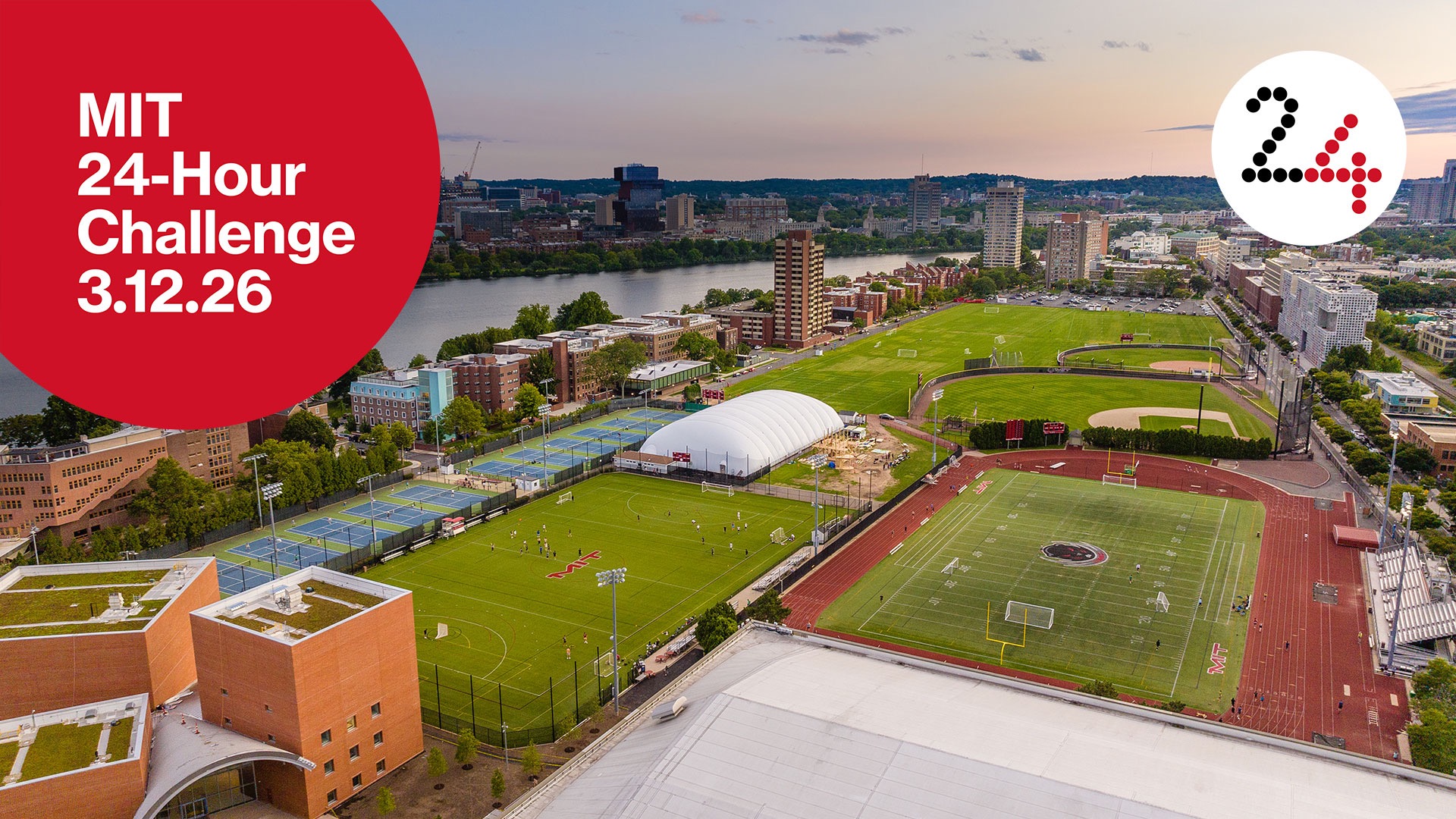 MIT fields with MIT 24-Hour Challenge 3.12.26 branding overlay