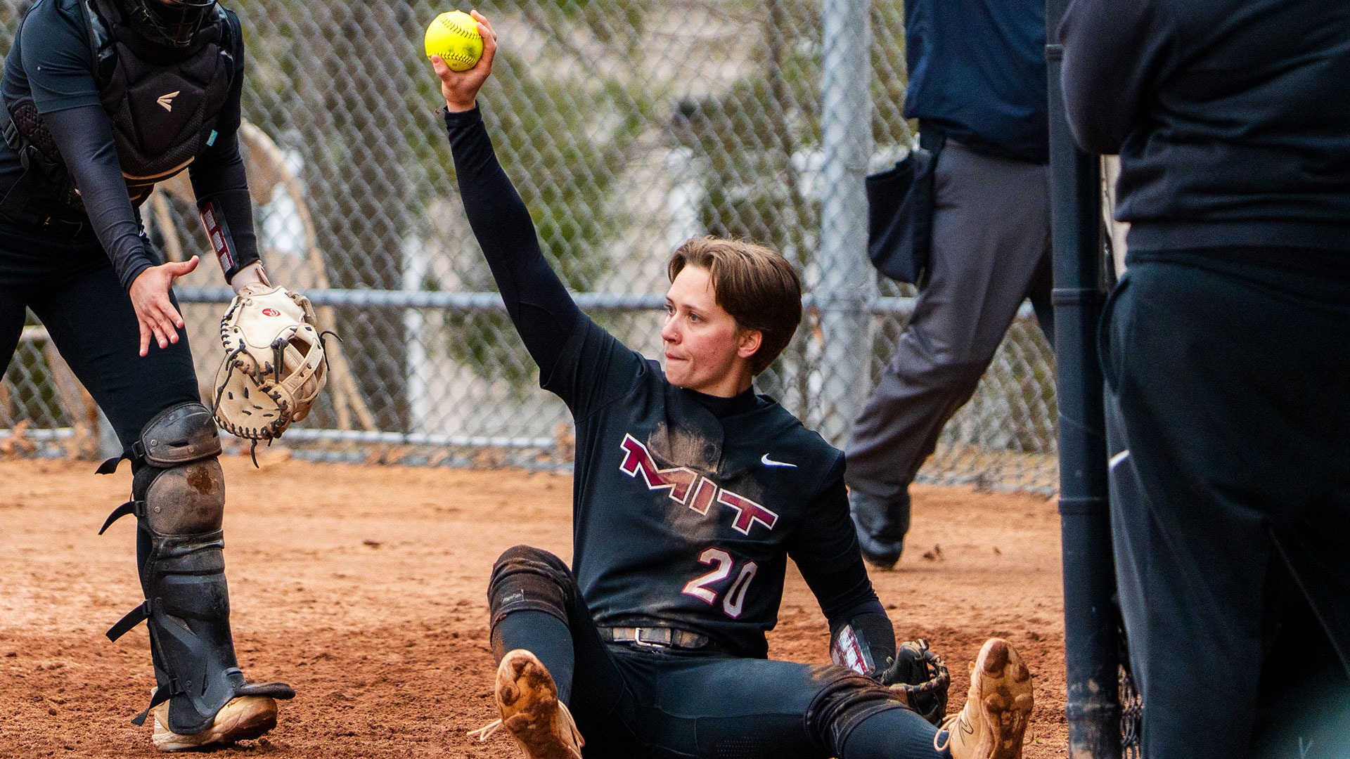 Ava Ladd holding up the ball after a catch