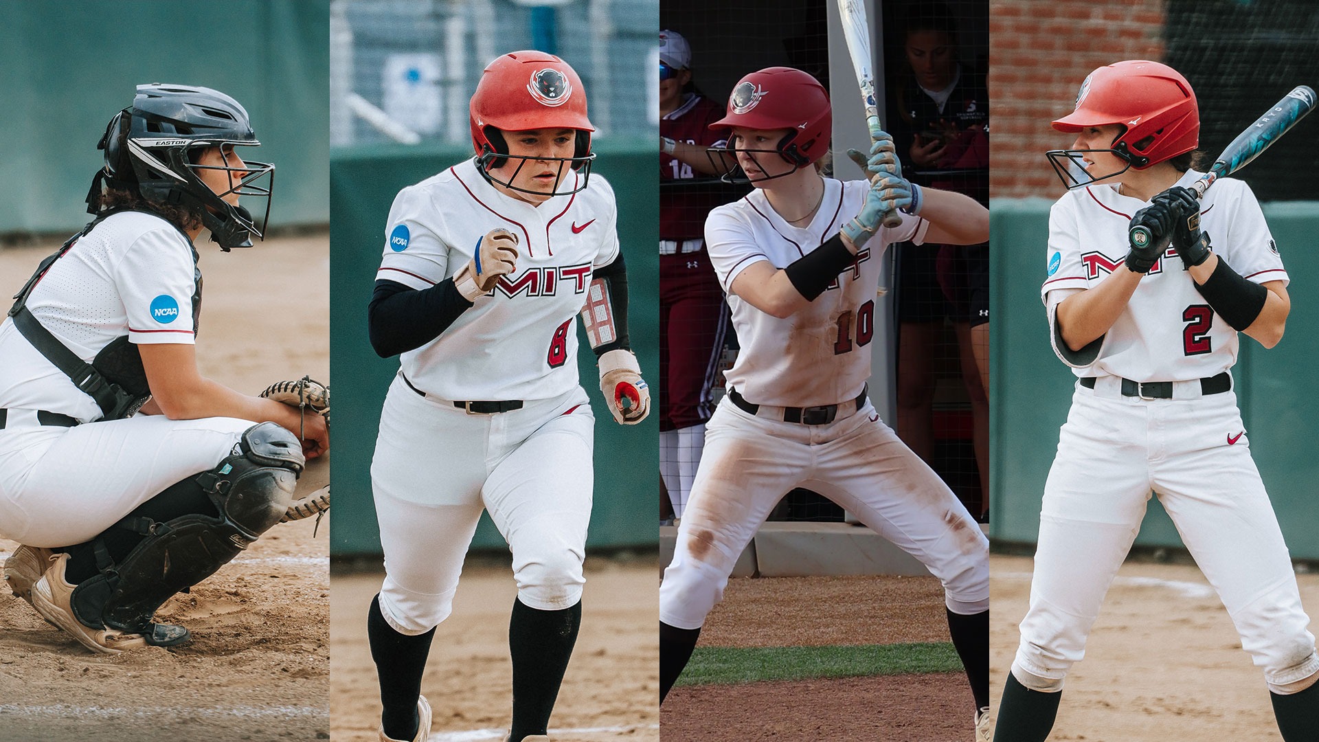 Action photos of Olivia Scarpaci, Lauren Sundquist, Holland Poe and Delaney Benevides