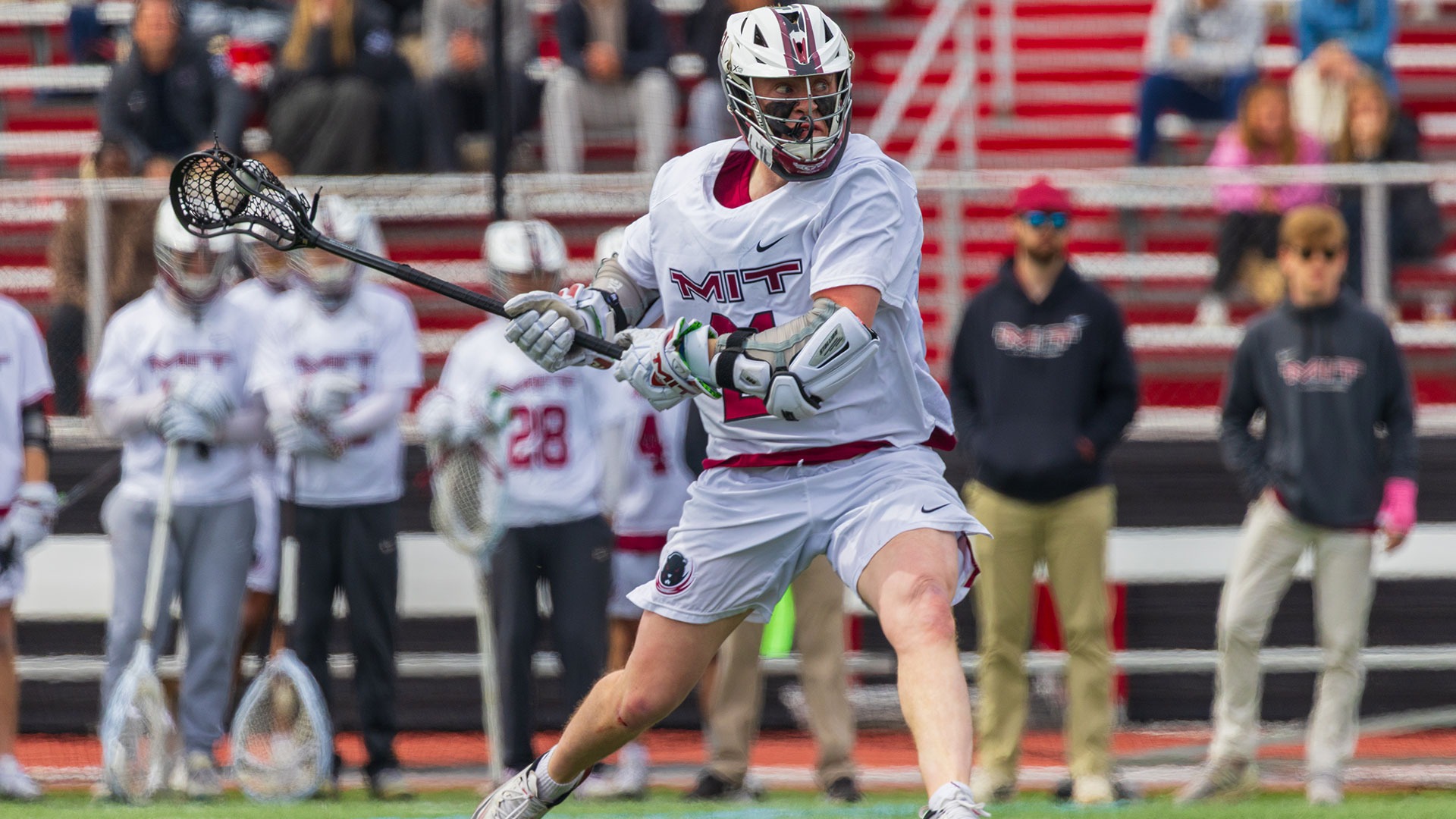 Garrett Campagna taking a shot on goal