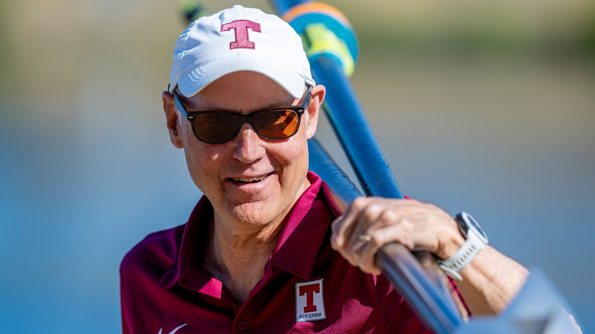 Tony Kilbridge candid photo holding oars