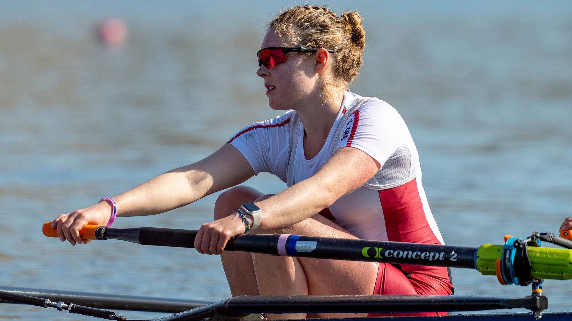 Callie Karjane rowing