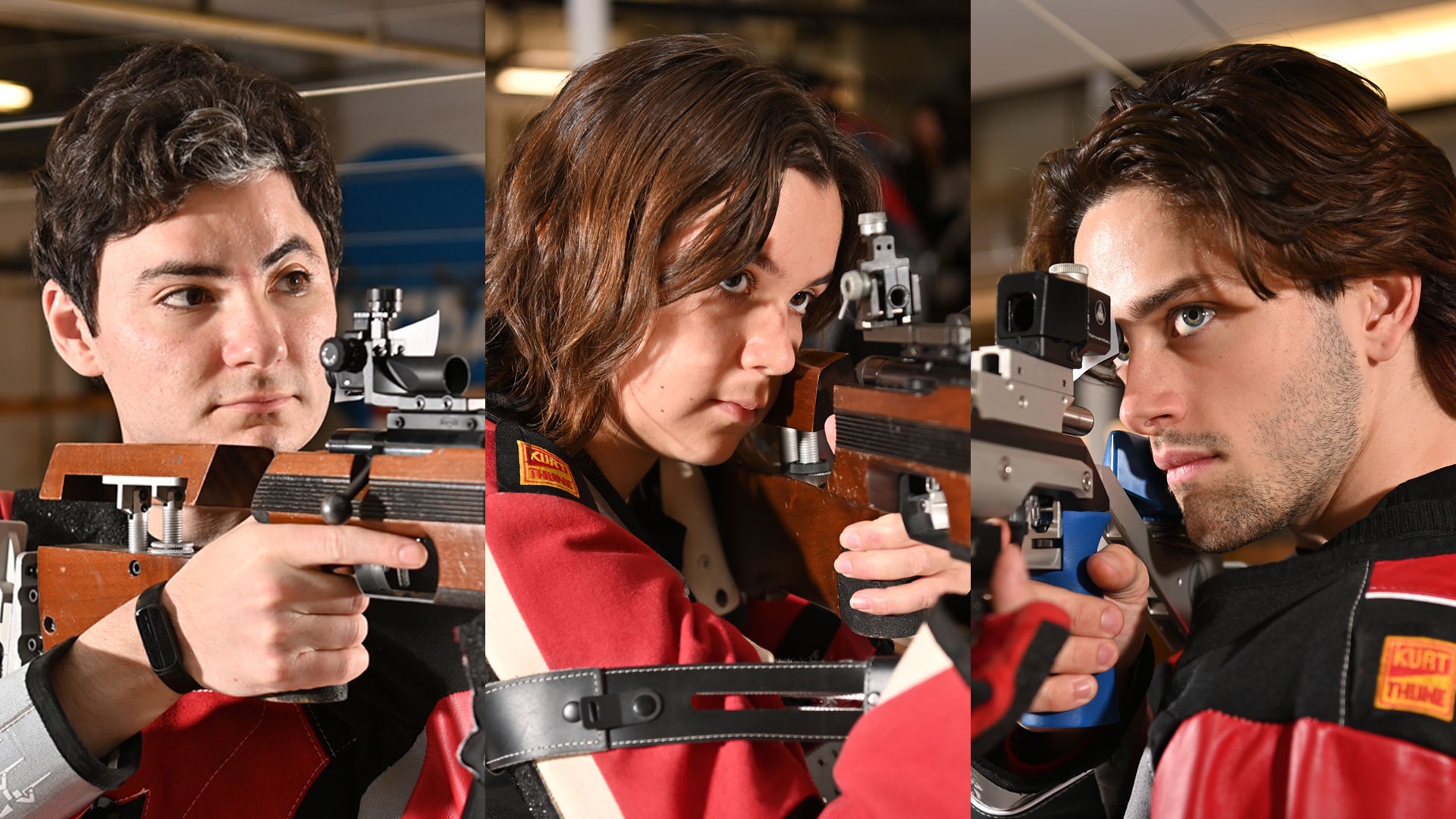 A graphic featuring action photos of Danny Antonelli, Evia Rodriguez, and Spruce Campbell