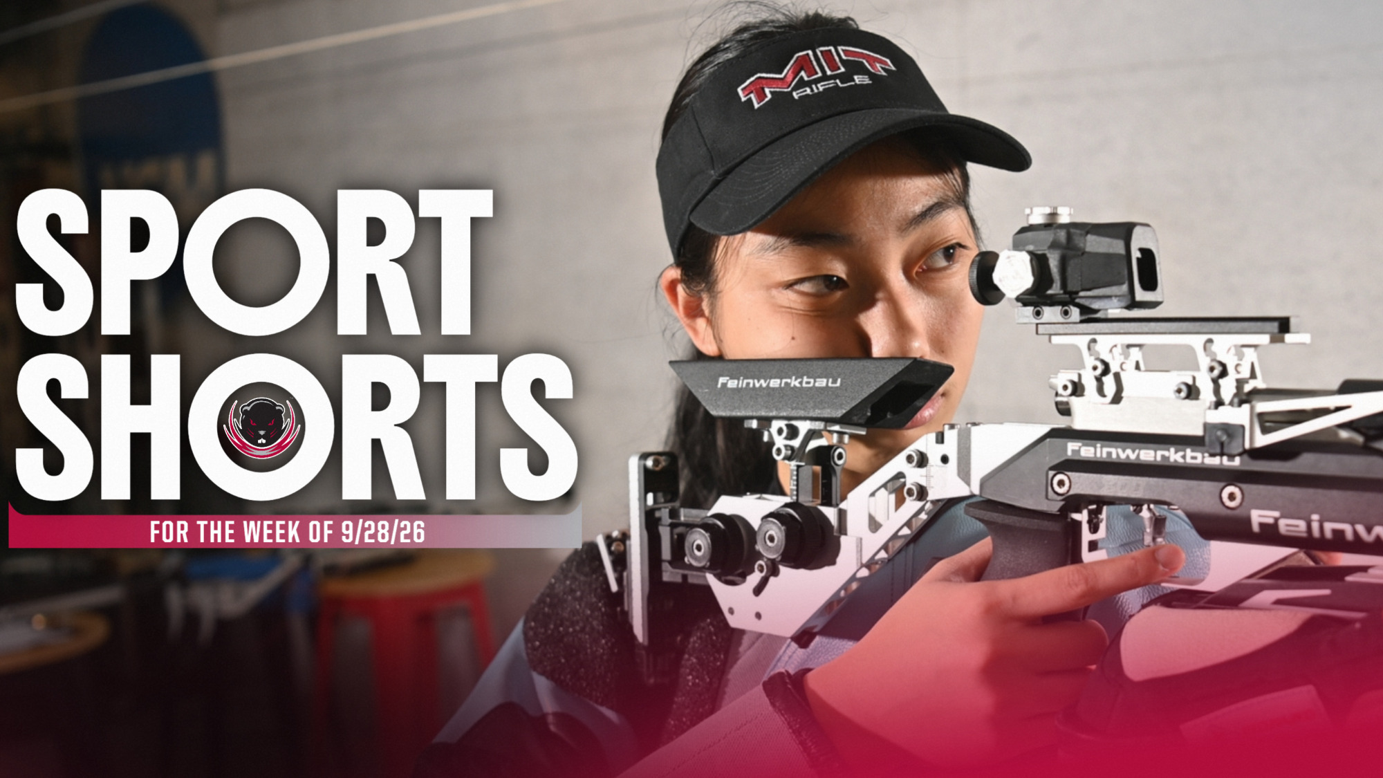 Sport Shorts for the week of 092826 with an image of Elanor Yang shooitng a rifle