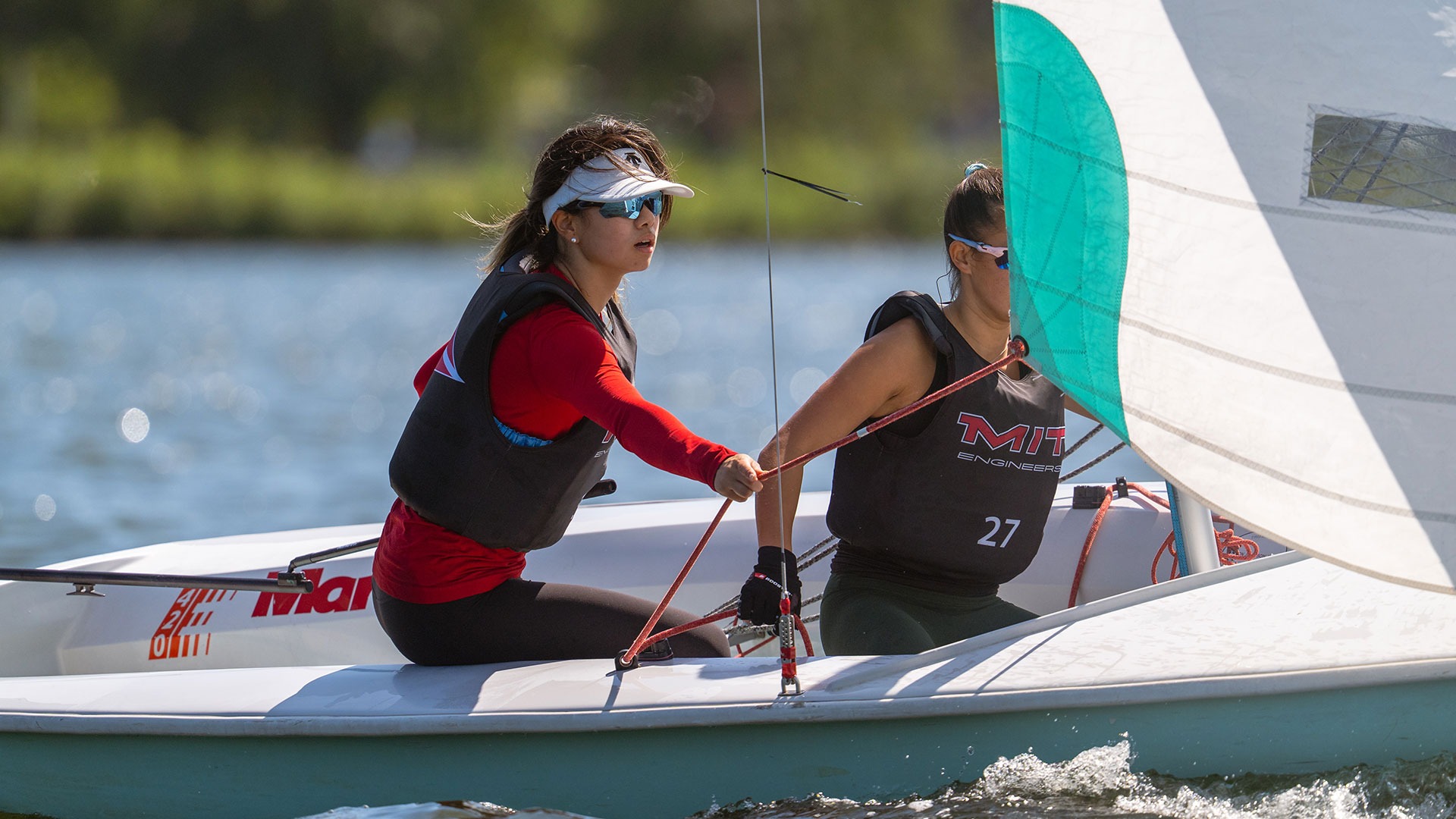 Two MIT sailors on a boat