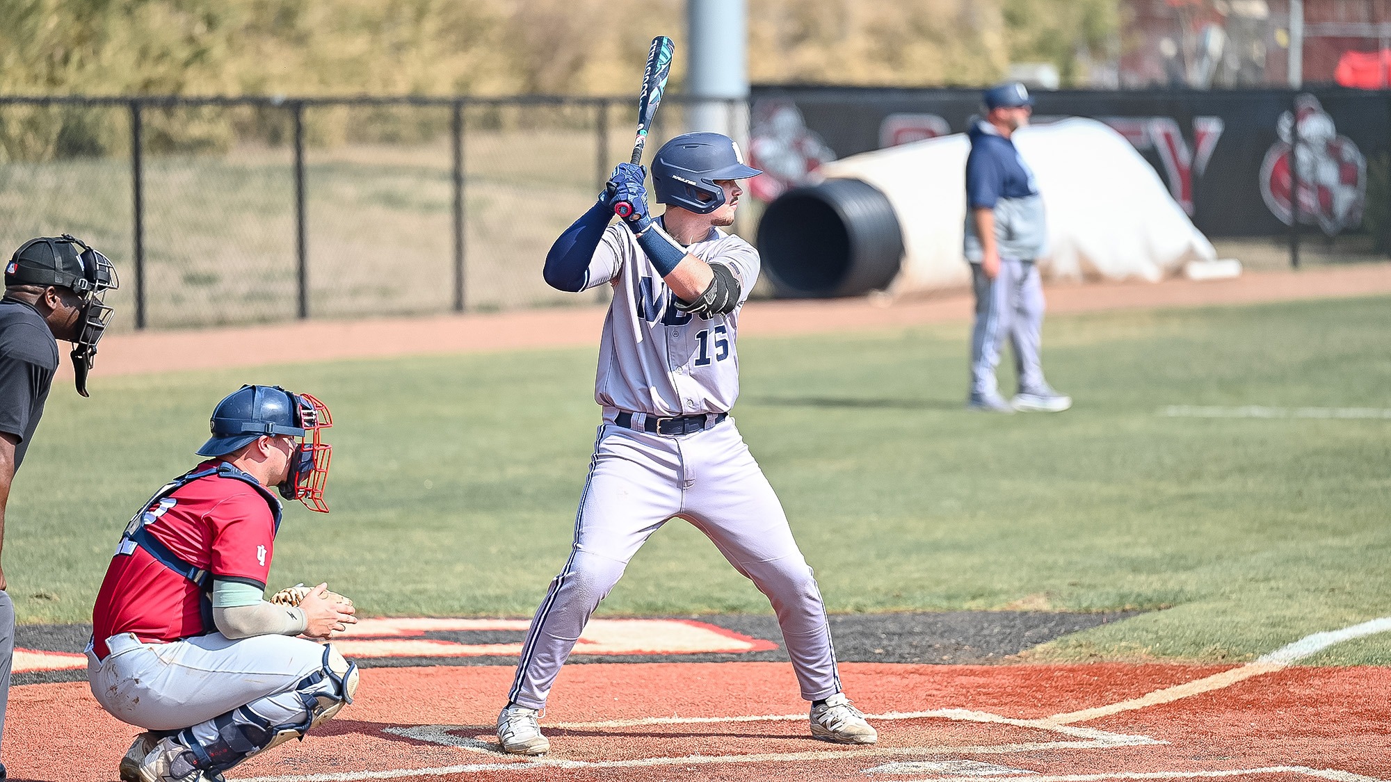 Matis Crouwel bats vs No. 11 William Carey