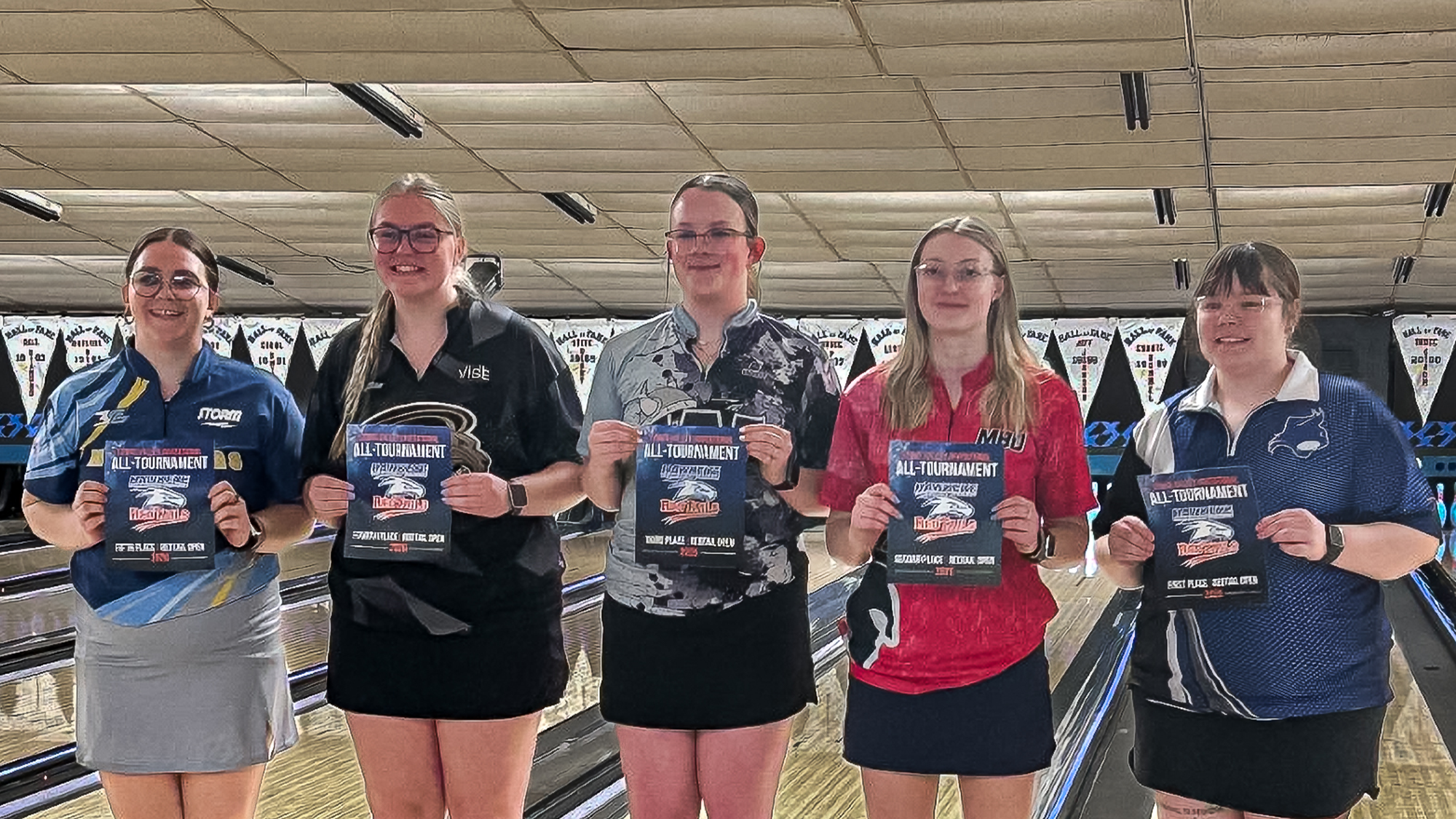 Amber Lymenstull shown with all-tournament team at Cedar Valley Invite
