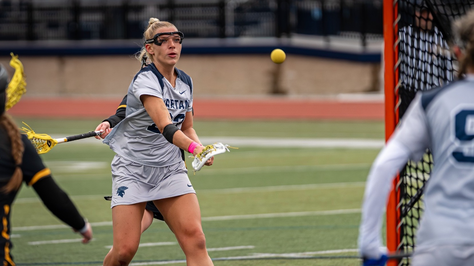 Taylor shoots on goal against Ottawa University (Kan.)
