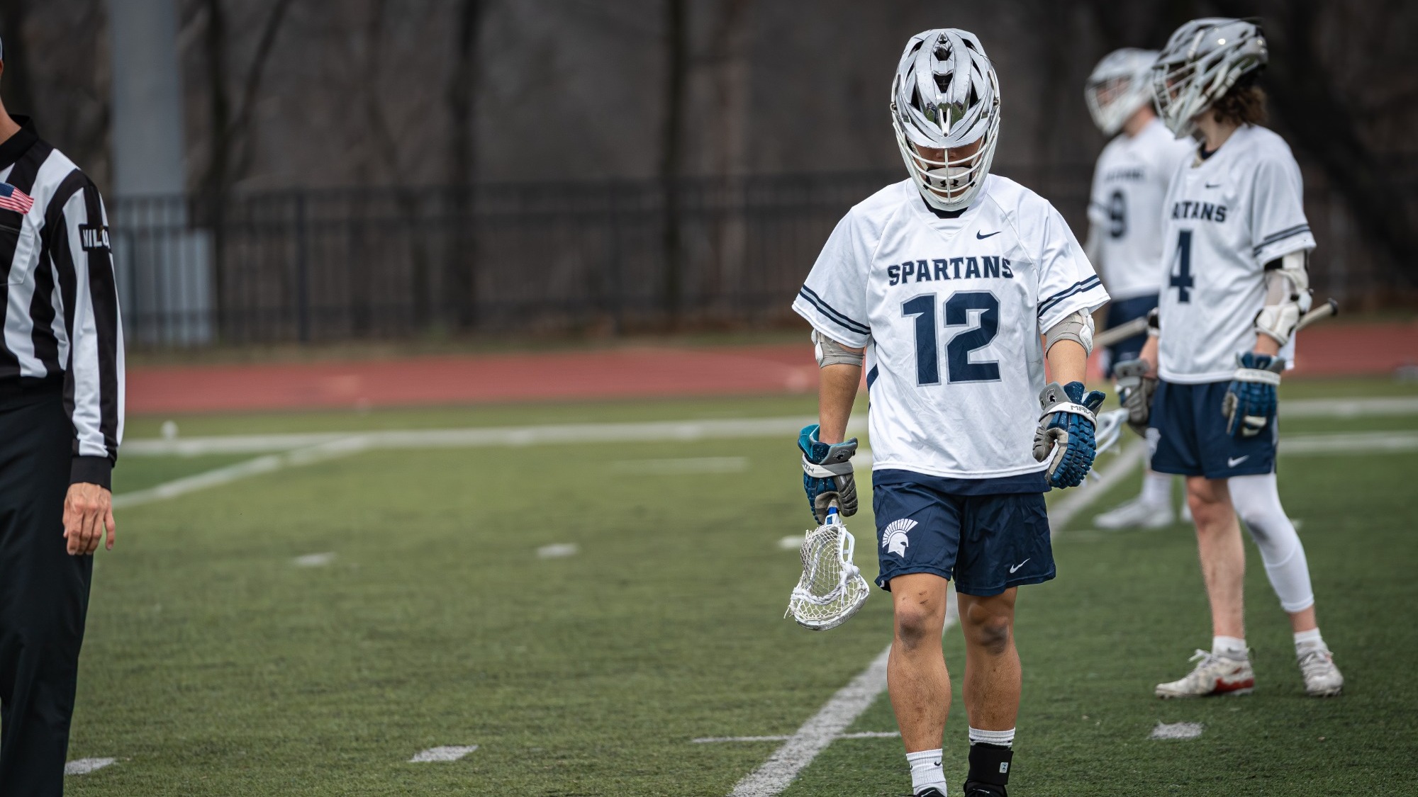 John Dahl walks off the field against Tennessee Wesleyan.