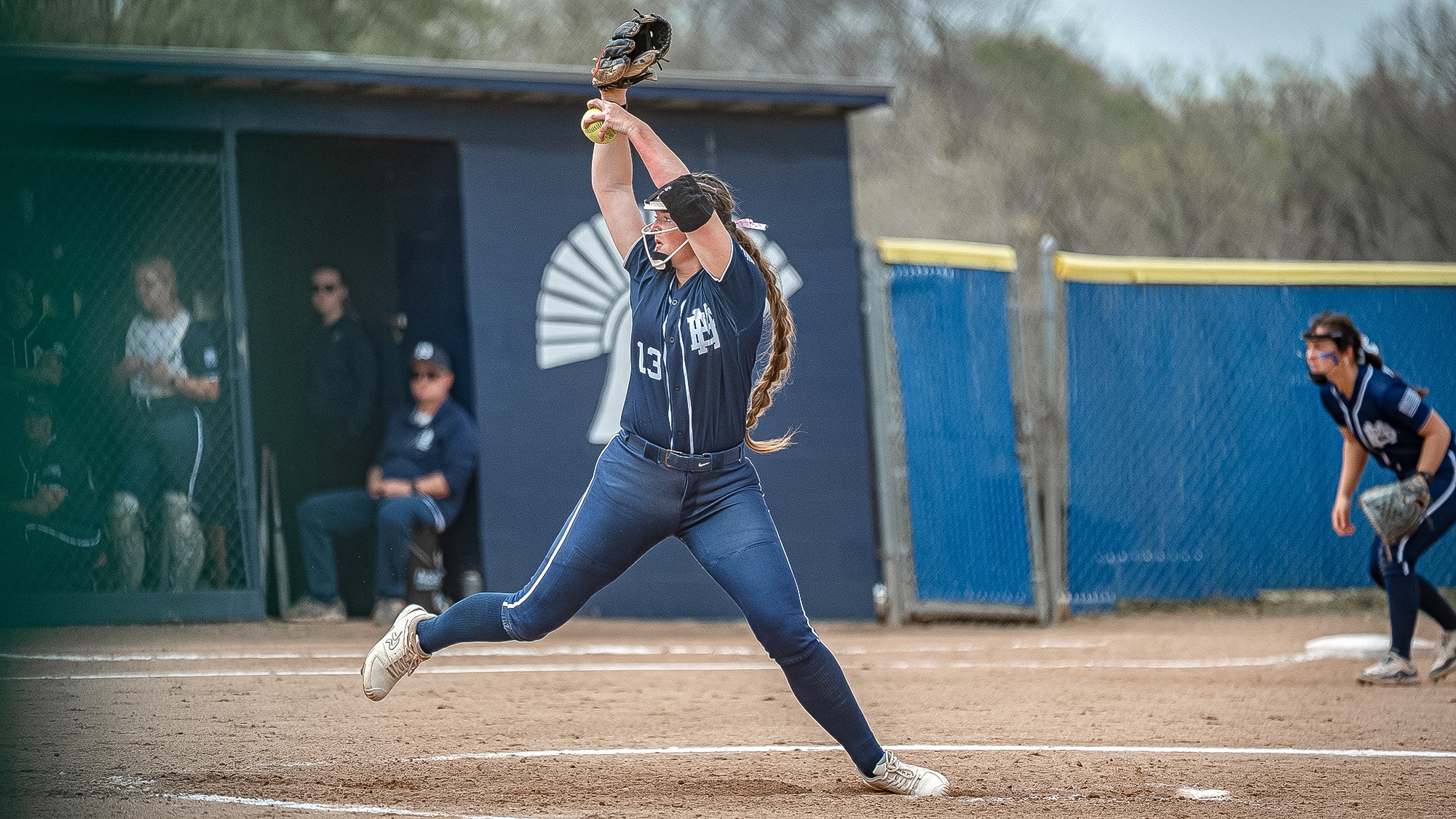 Brooklynn Fischer pitches vs Benedictine 