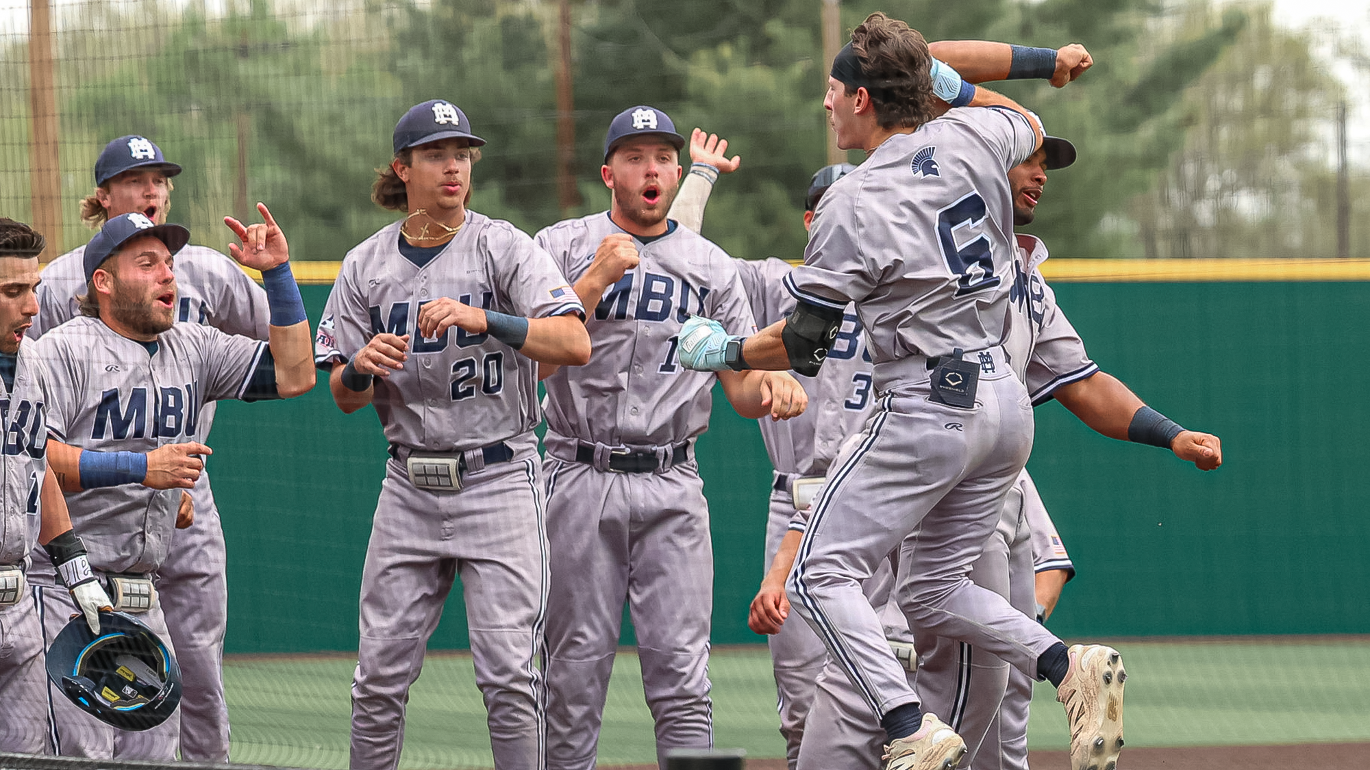 Sam Paule celebrates vs CMU (4-17-26)