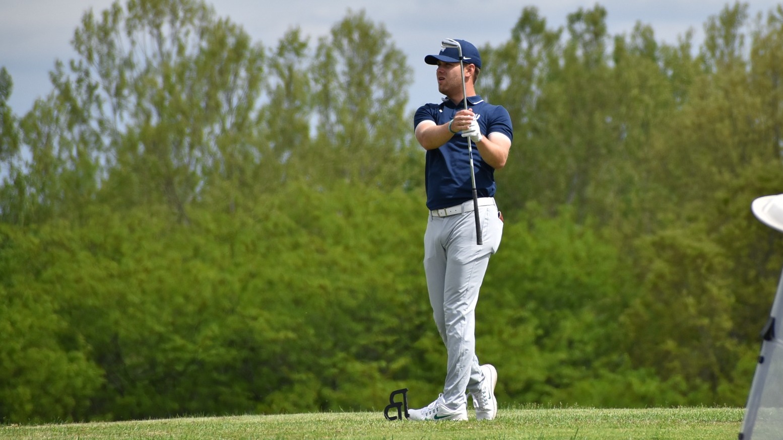 Luke Gardner tees off on the second day of the Heart Championships
