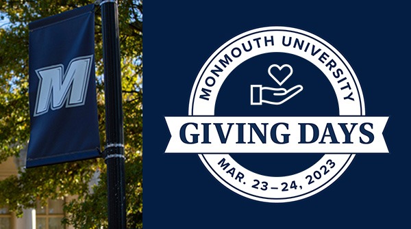 2023 giving days logo with monmouth banner on a street pole